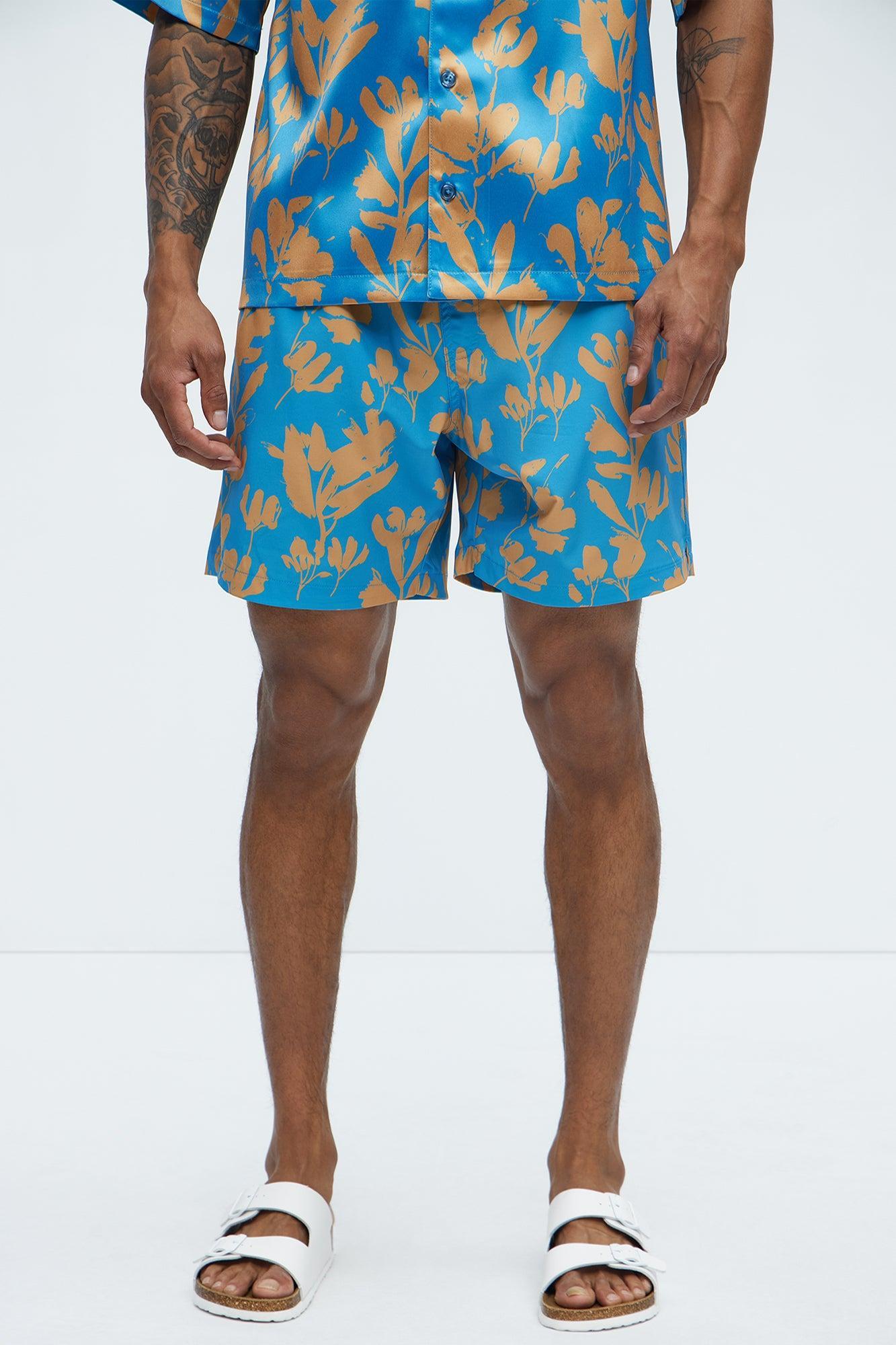 Bloom Off Swim Trunk - Blue/combo Product Image
