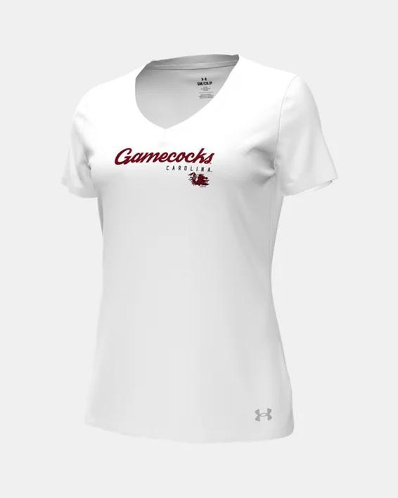 Womens UA Performance Cotton Collegiate V-Neck T-Shirt Product Image