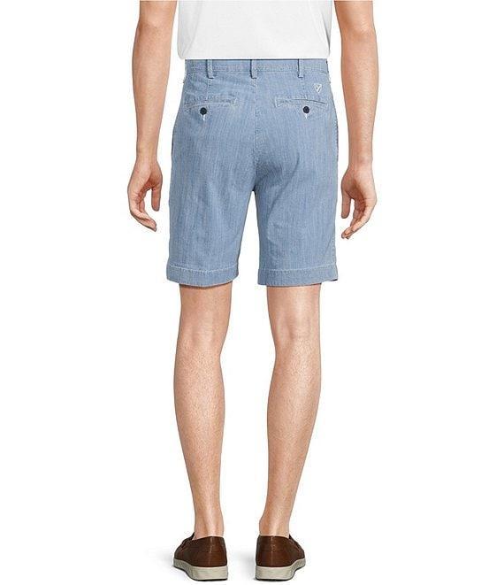 Cremieux Blue Label Flat Front Madison Chambray Denim 9#double; Inseam Shorts Product Image