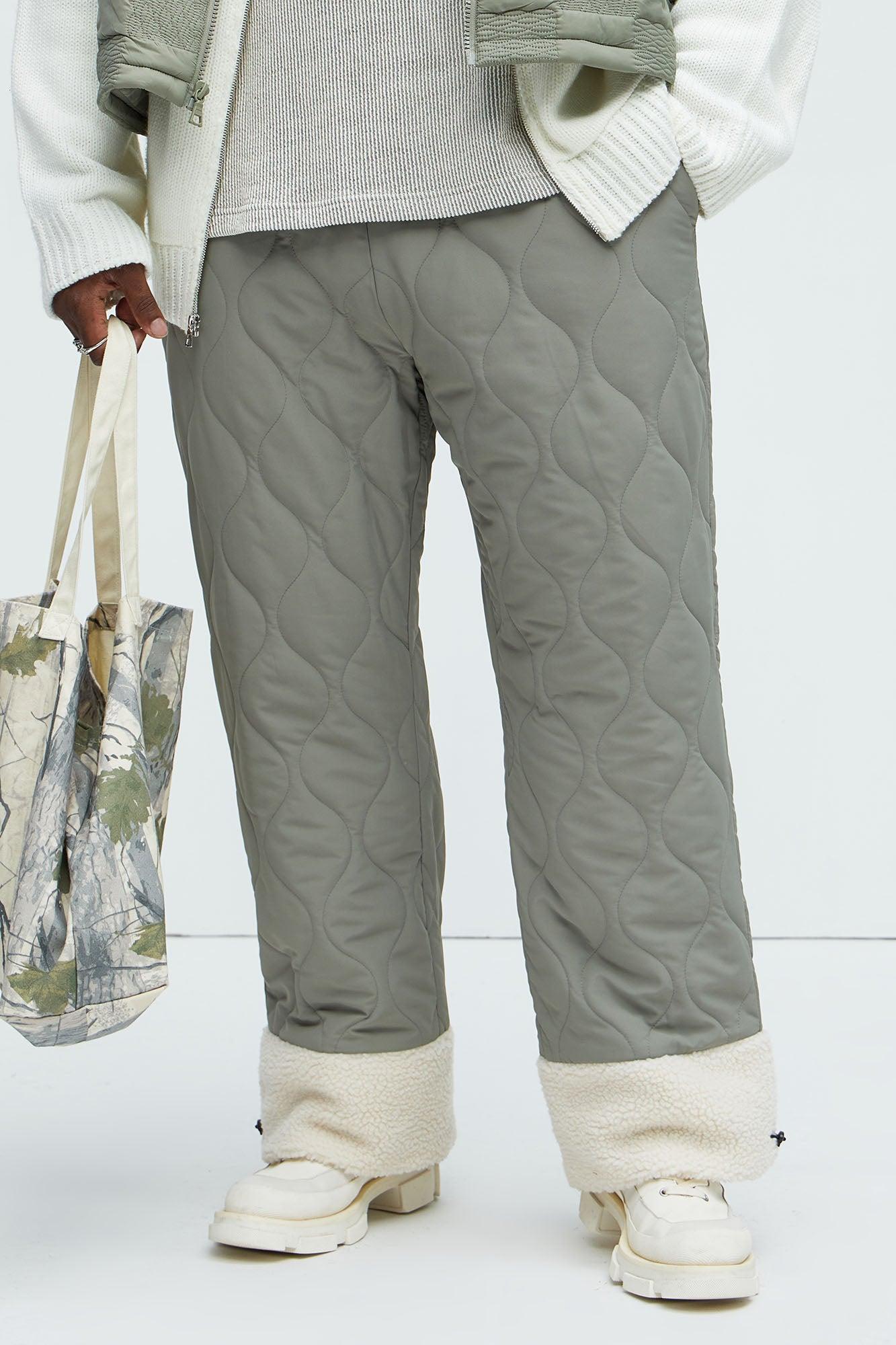 Shreddin' Slopes Straight Quilted Pants - Grey Product Image