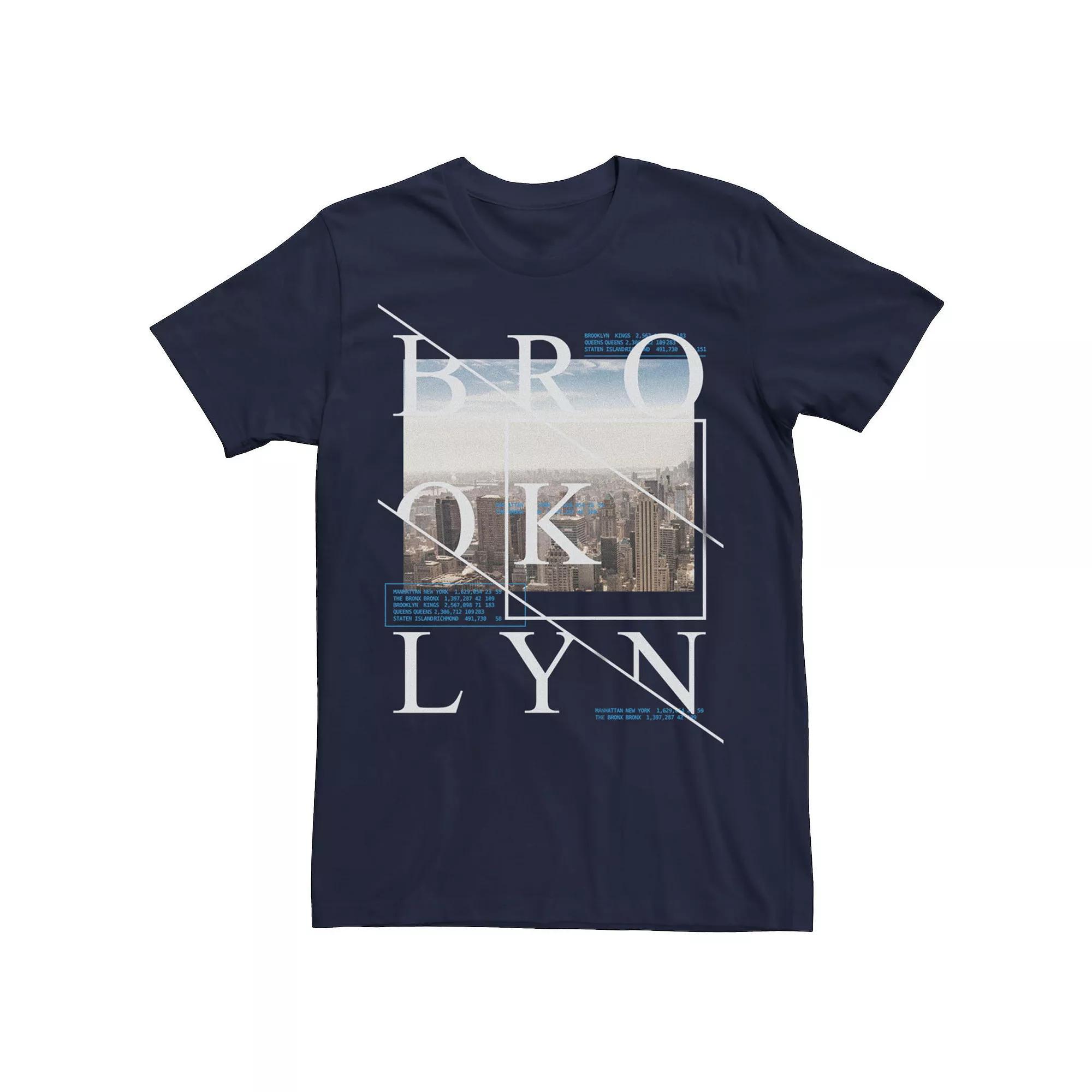 Men's Brooklyn Skyline Photo Graphic Tee, Size: XS, Blue Product Image