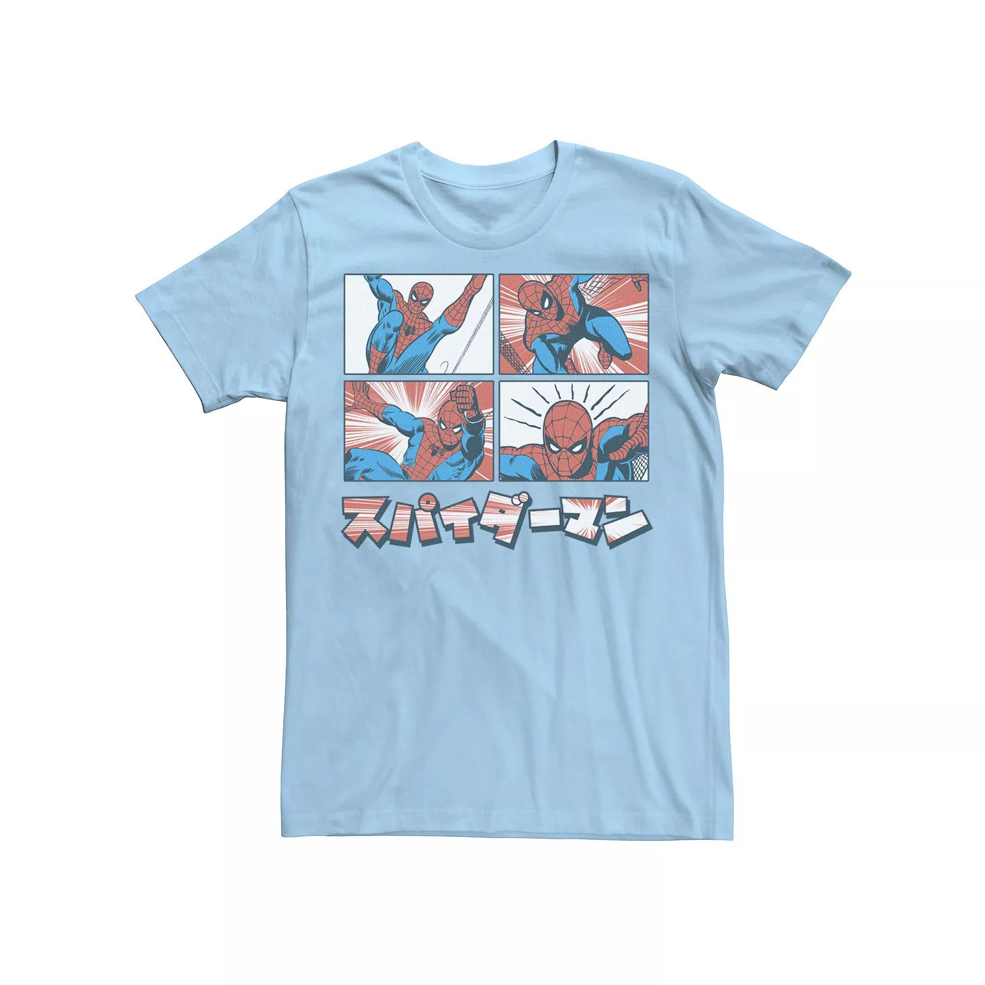 Men's Marvel Spider-Man Kanji Comic Panels Graphic Tee,  Product Image