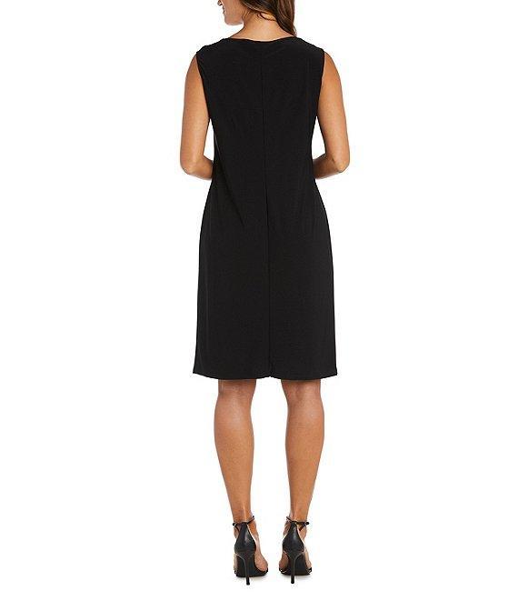 R & M Richards Crew Neck Metallic Jacquard 2-Piece Jacket Dress Product Image