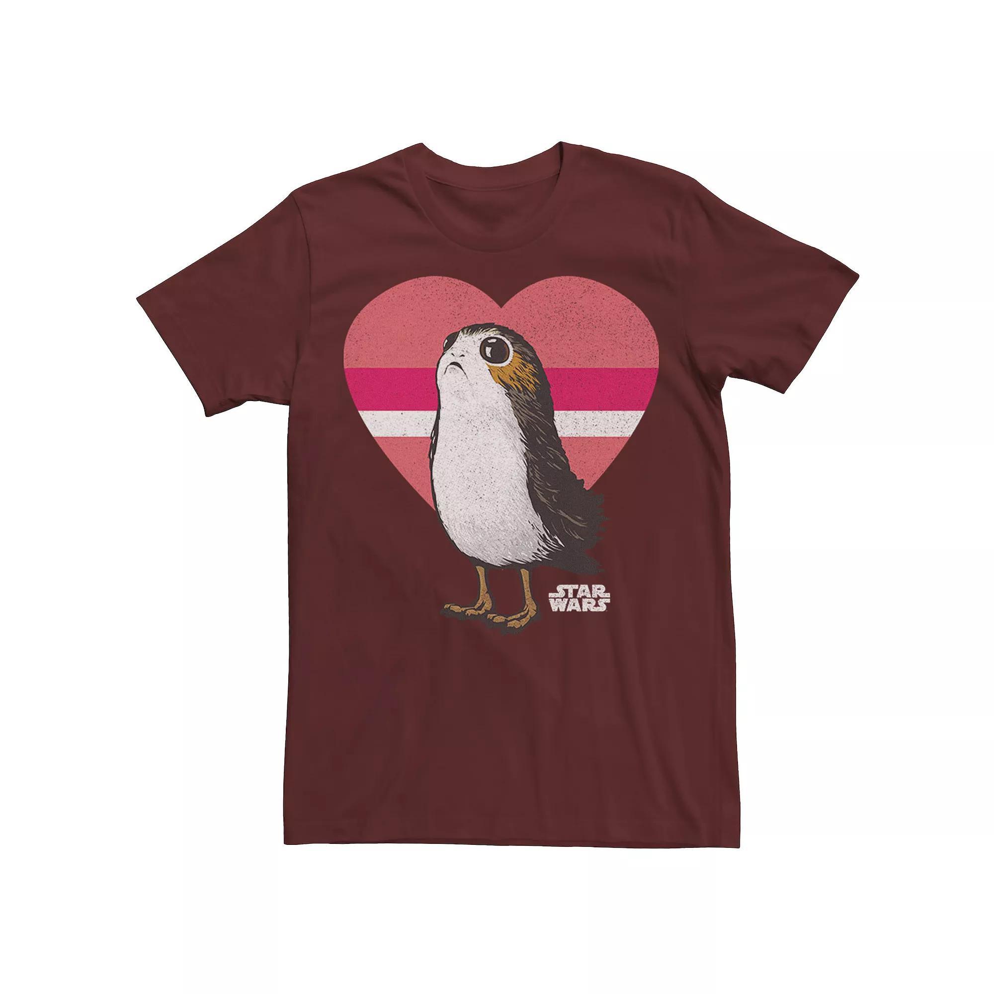 Men's Star Wars Porg Valentine's Day Tee, Size: 3XL, Red Product Image
