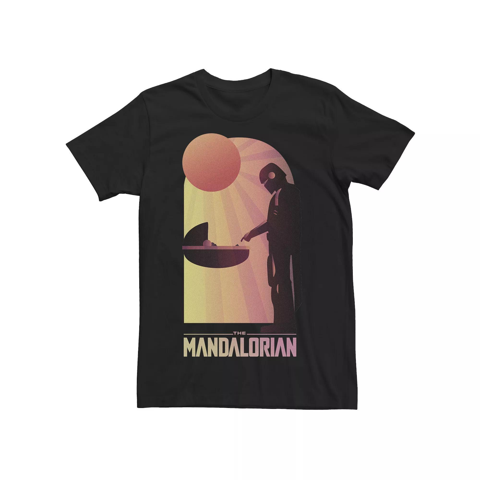 Men's Star Wars The Mandalorian The Child Sunset Meeting Tee, Size: XL, Black Product Image