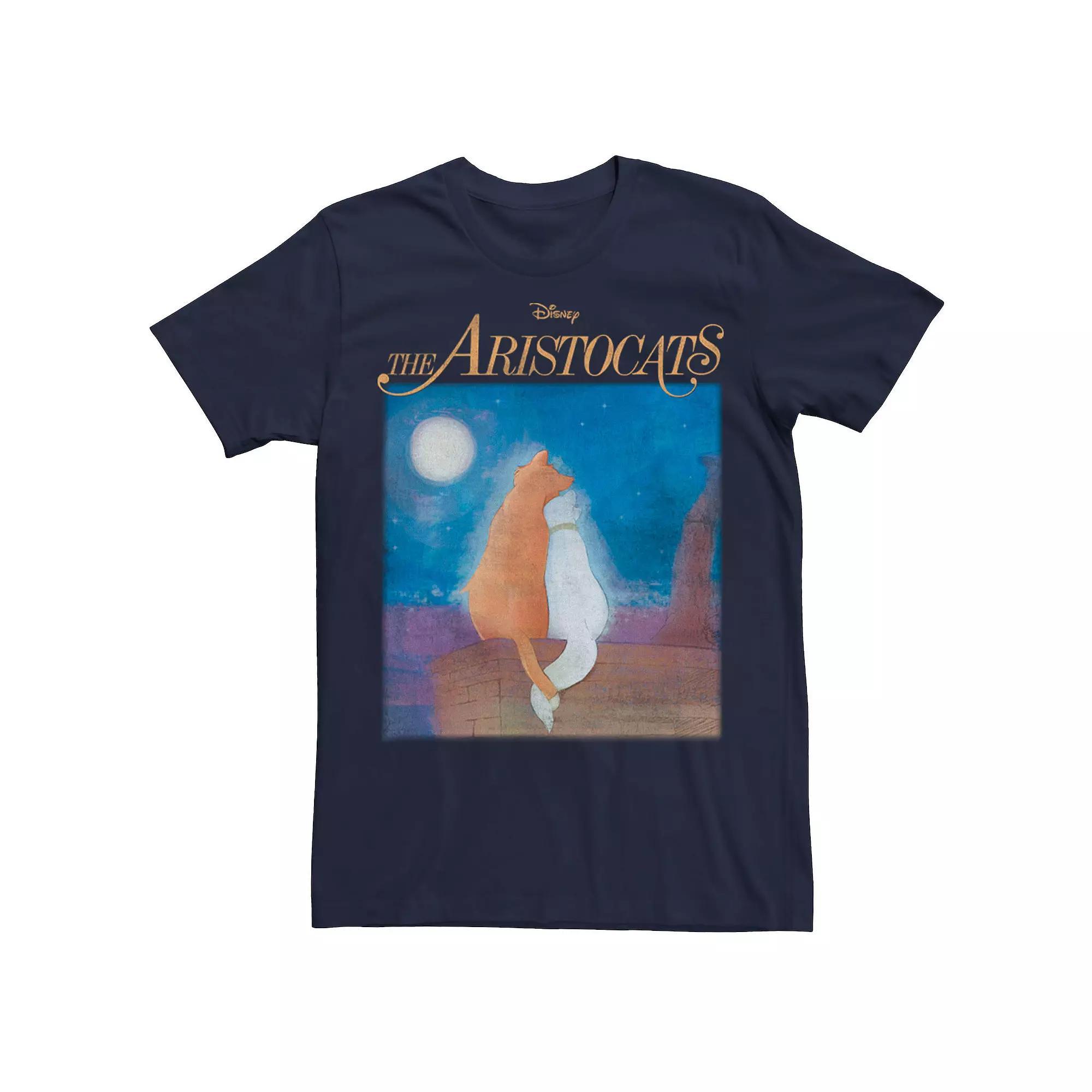 Disney's The Aristocats Men's Duchess & Thomas Night Sky Portrait Graphic Tee, Size: XL, Blue Product Image