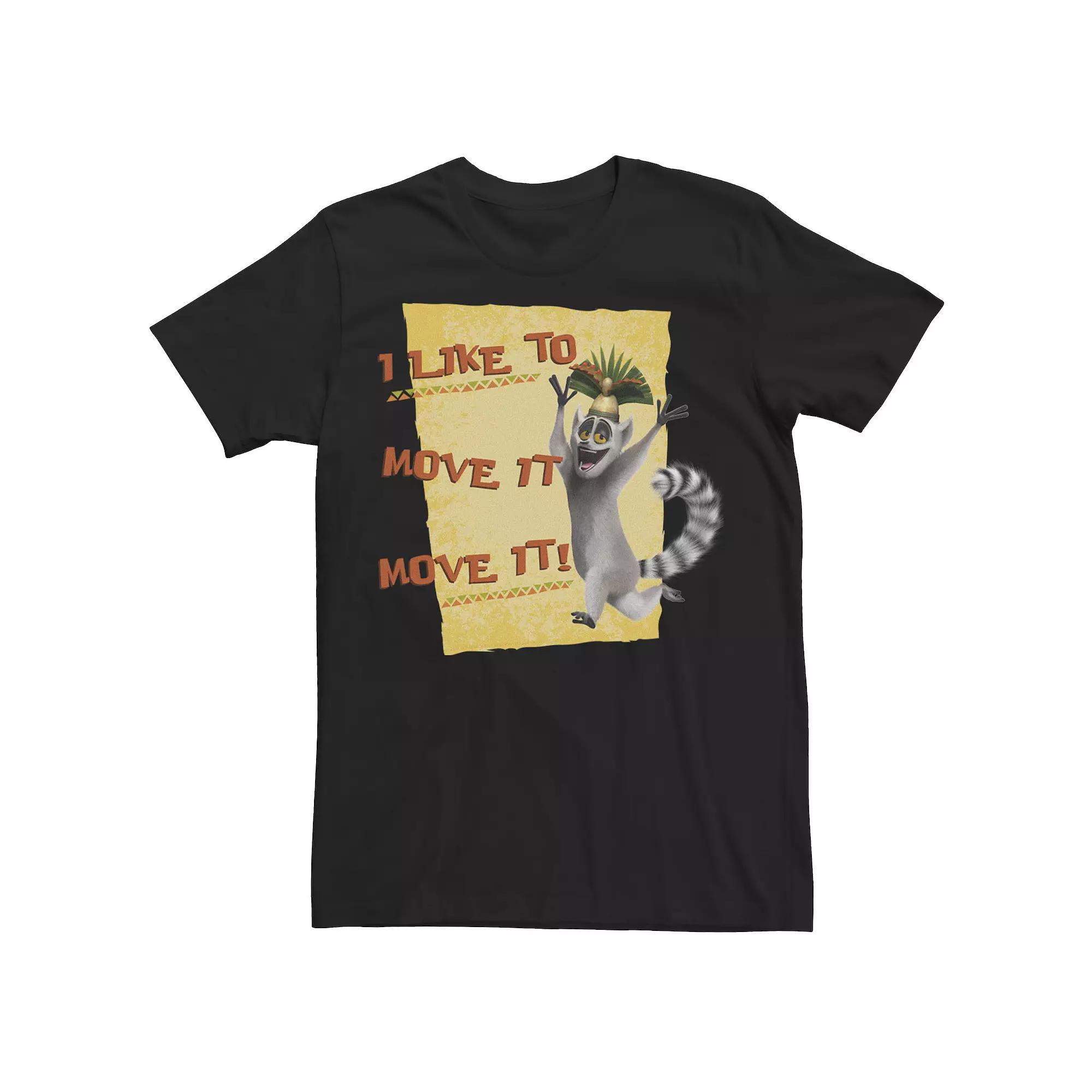 Men's Madagascar Julien Move It Text Poster Tee,  Product Image