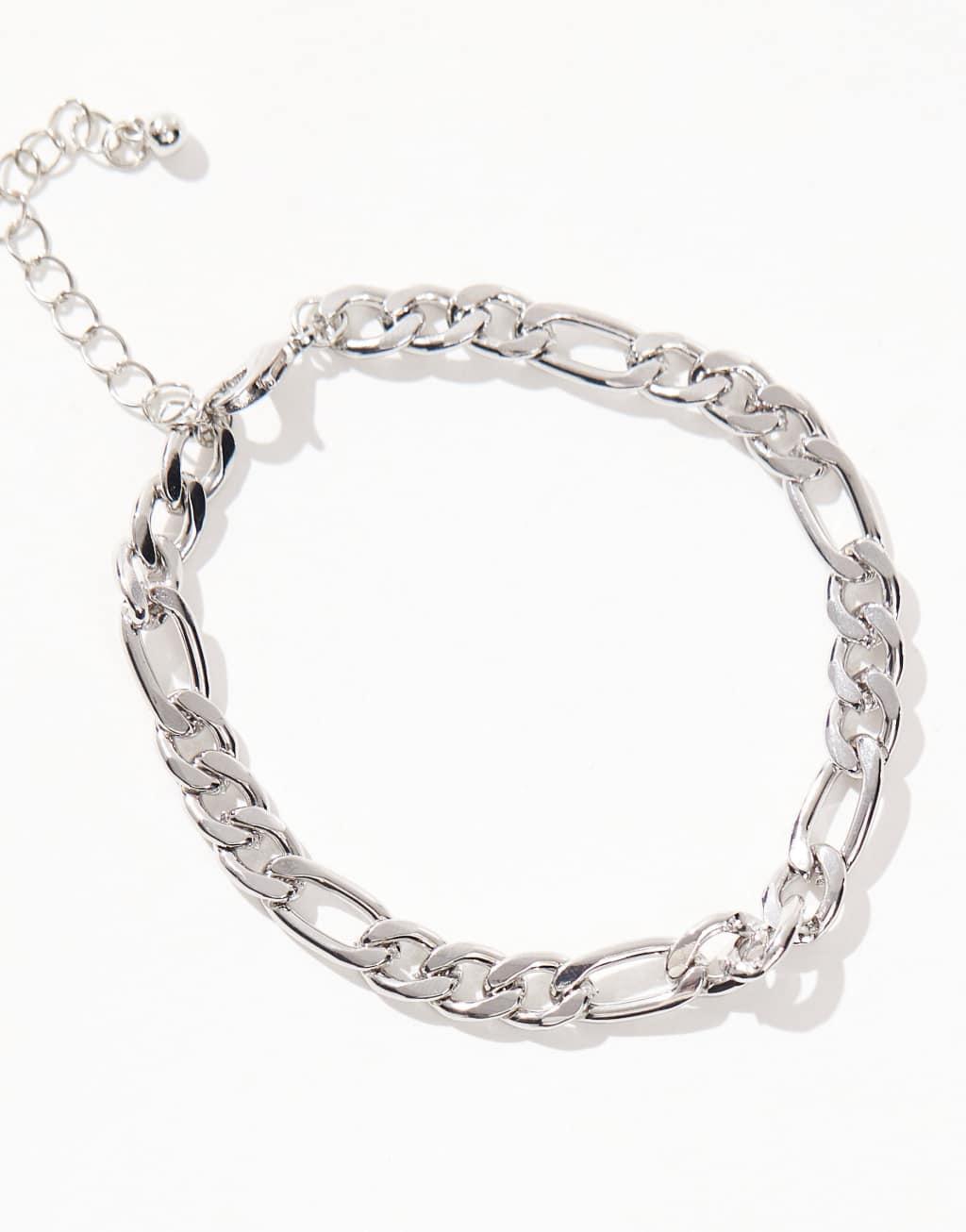 Faded Future statement figaro chain bracelet in silver Product Image