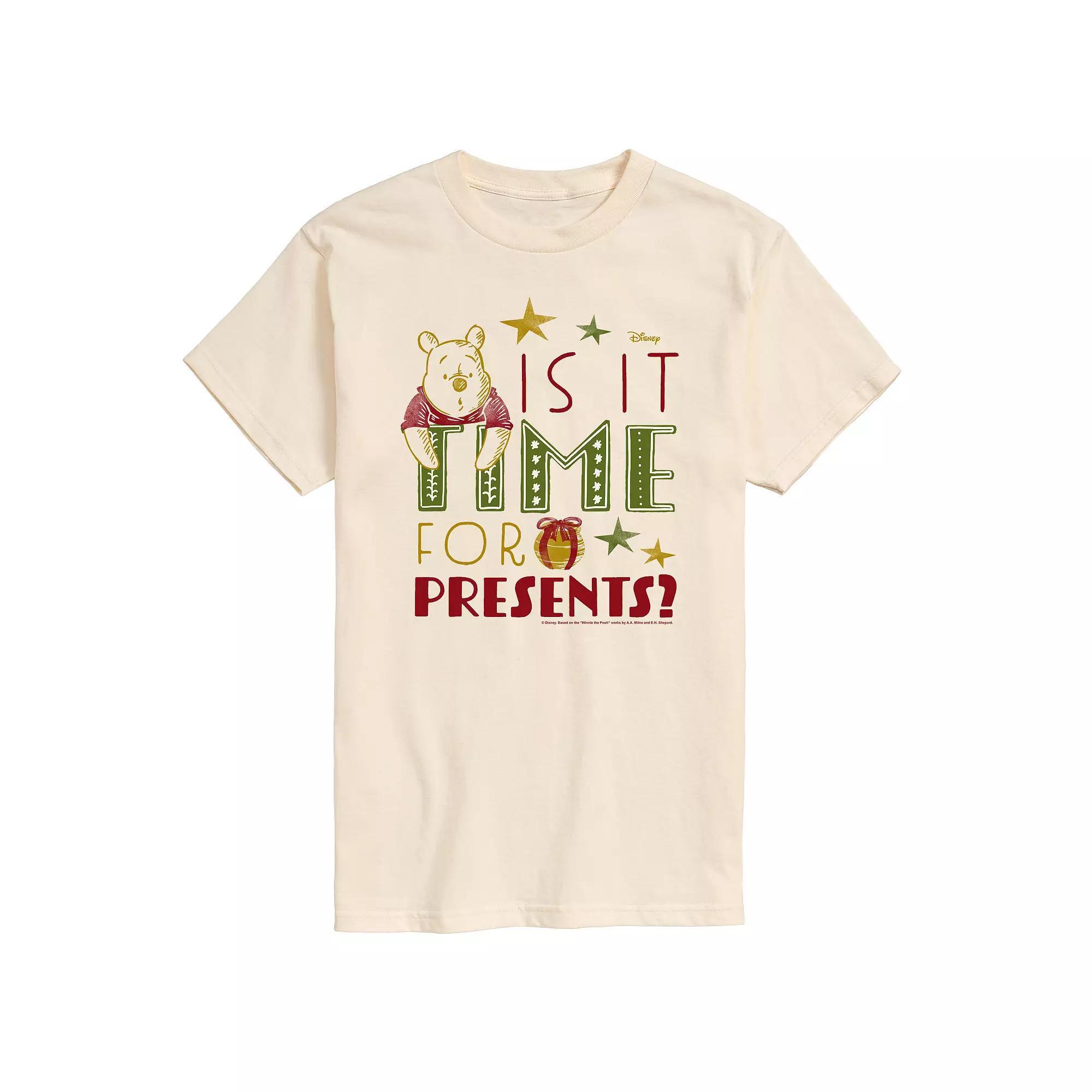 Disney's Winnie The Pooh Men's Is It Time For Presents Graphic Tee,  Product Image