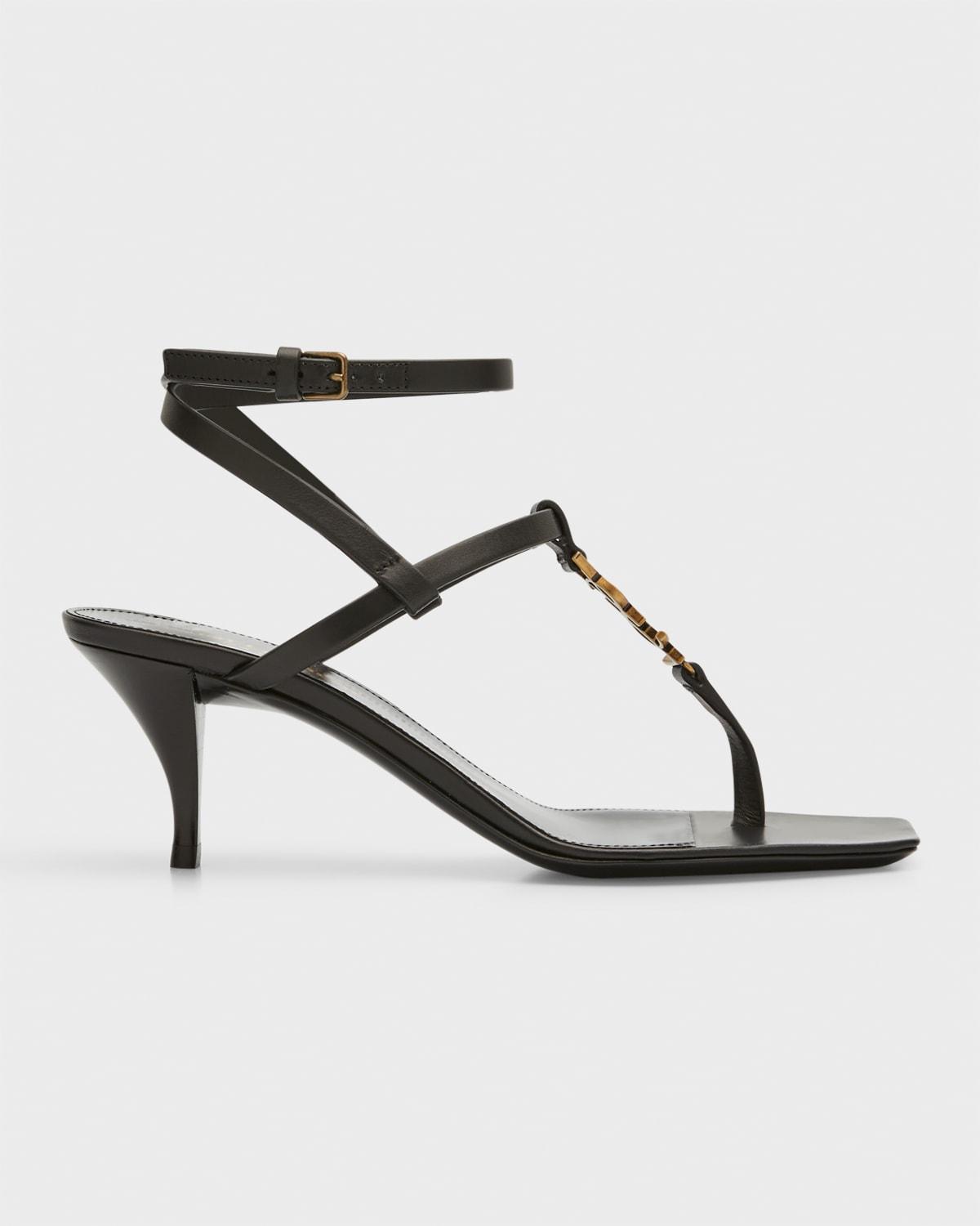 Vitti Leather YSL T-Strap Sandals Product Image