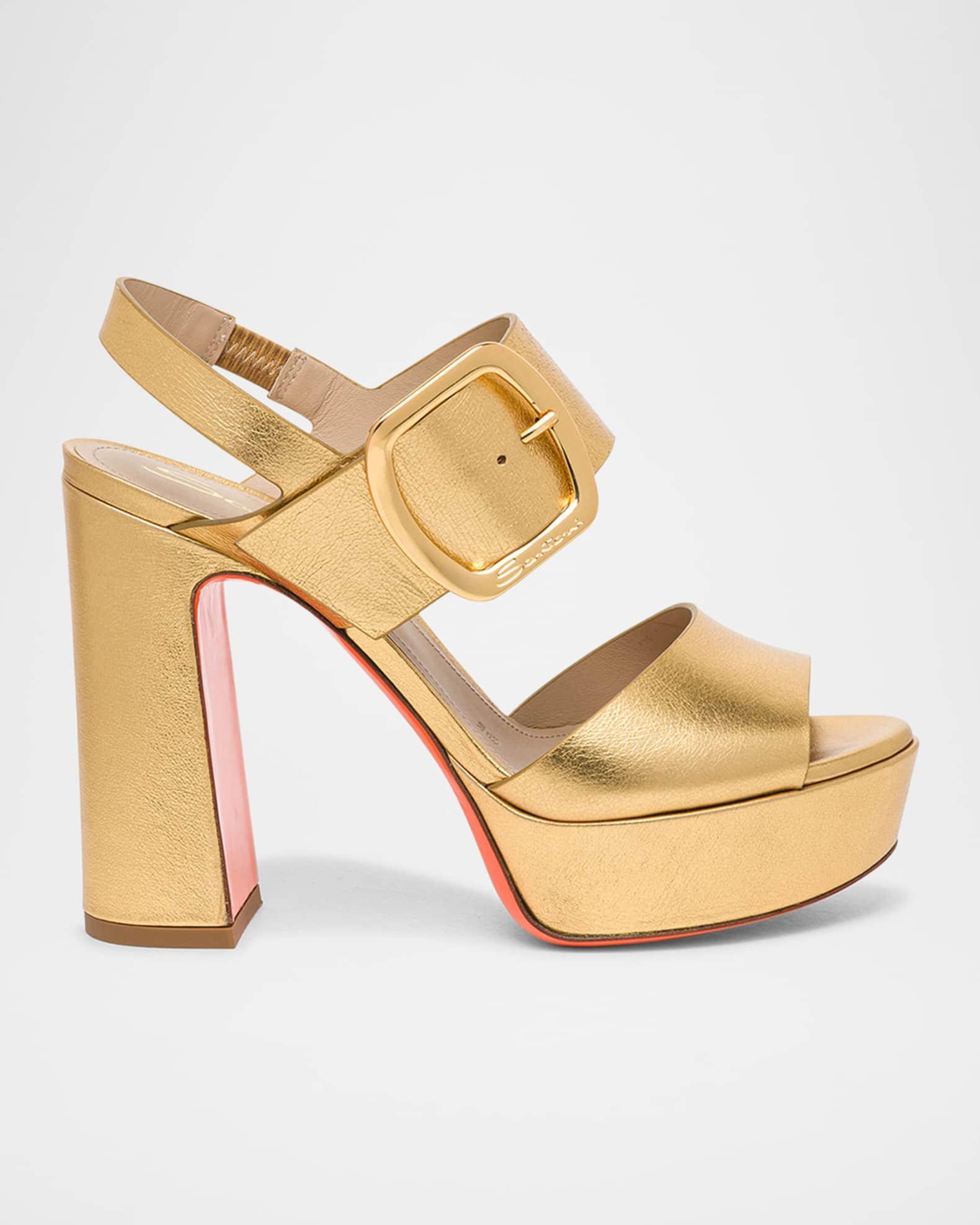 Bruxel Metallic Buckle Platform Sandals Product Image