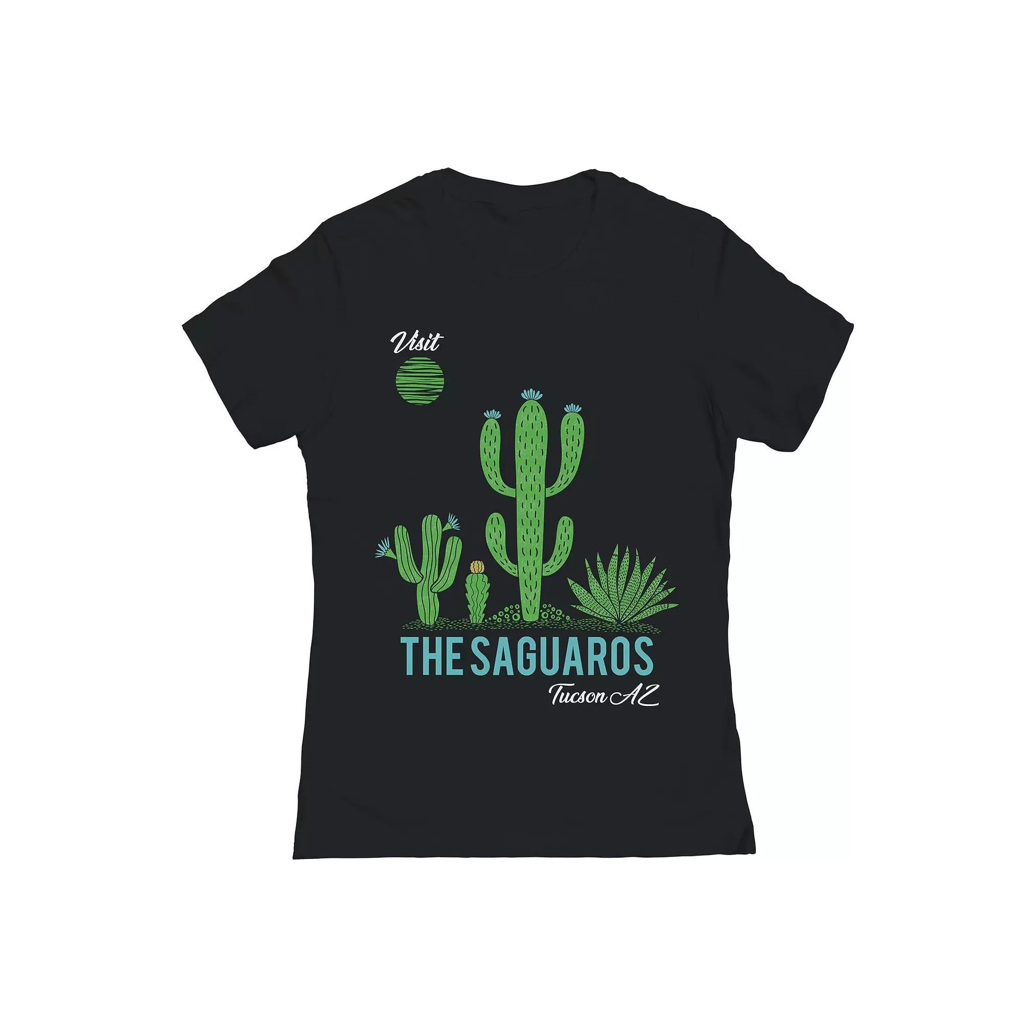 Junior's Visit The Saguaros 1 Womens Graphic Tee, Girl's, Size: Small, Black Product Image
