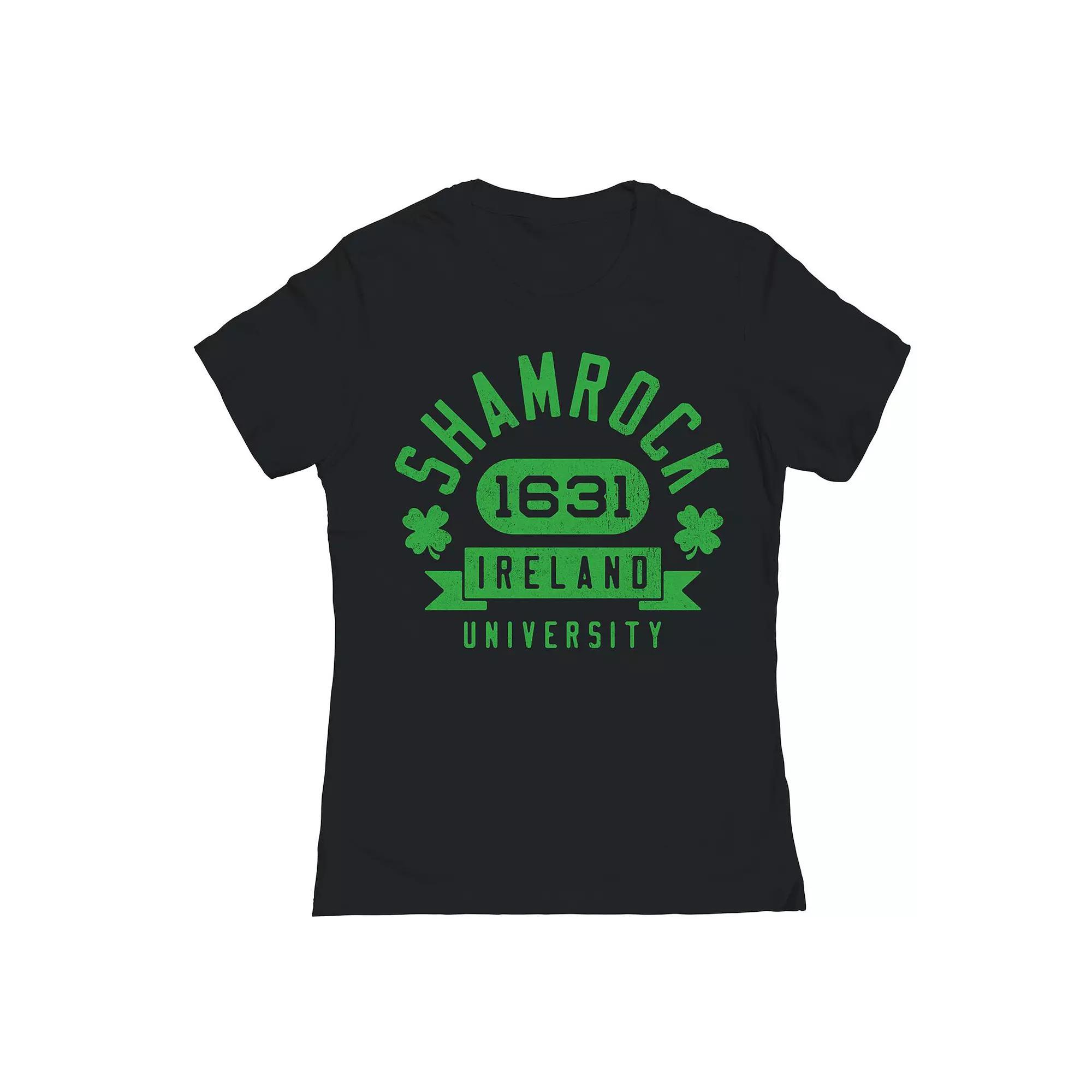 Junior's Shamrock University St. Patrick's Day Graphic T-Shirt, Girl's,  Product Image