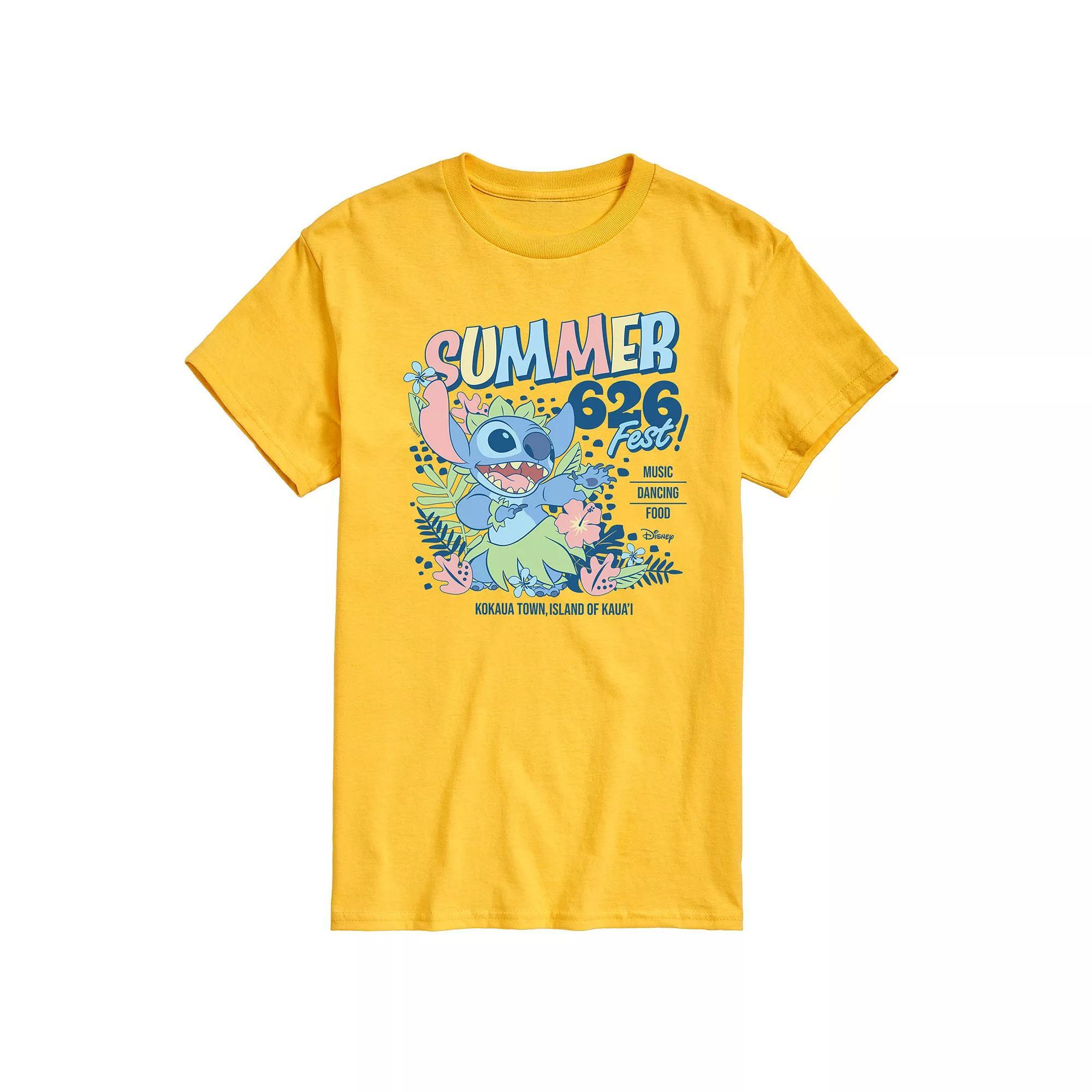 Disney's Lilo & Stitch Men's Summer 626 Fest Graphic Tee, Size: XL, Yellow Product Image