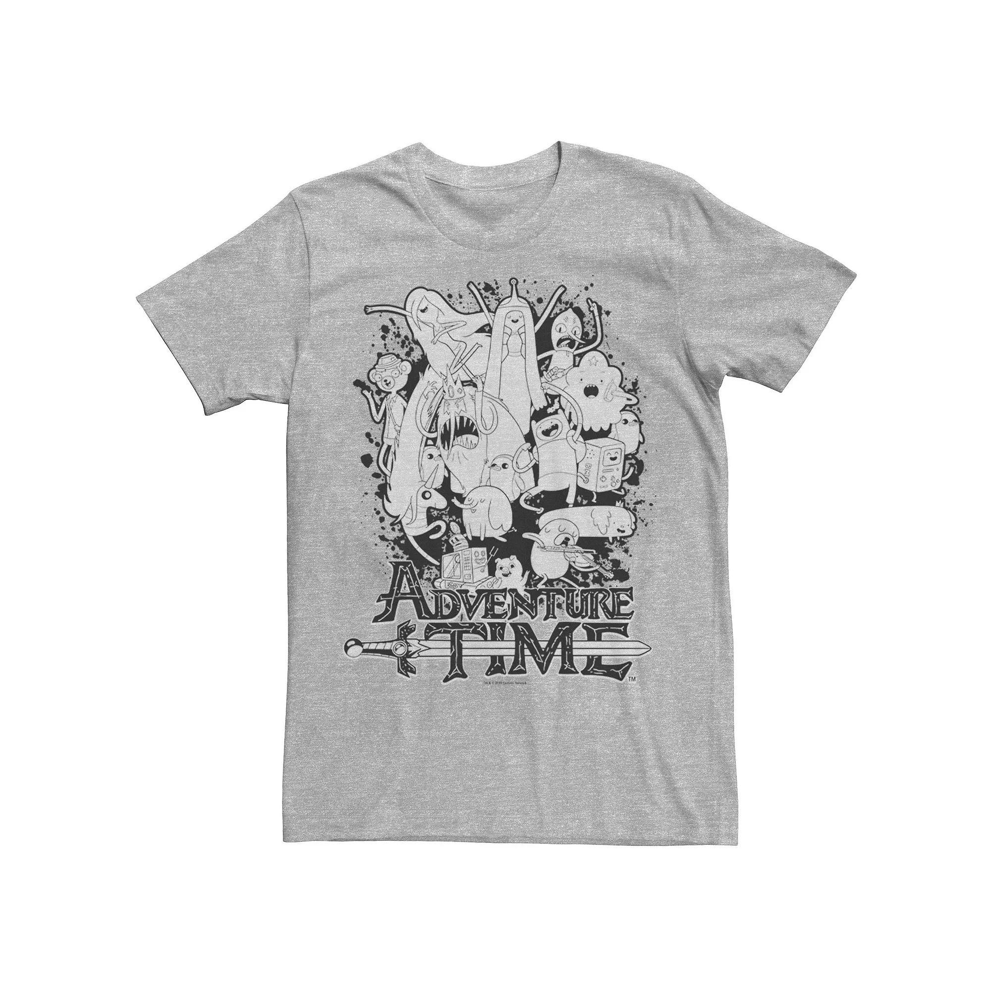 Men's Cartoon Network Adventure Time Splash Tee, Size: XXL, Athletic Grey Product Image