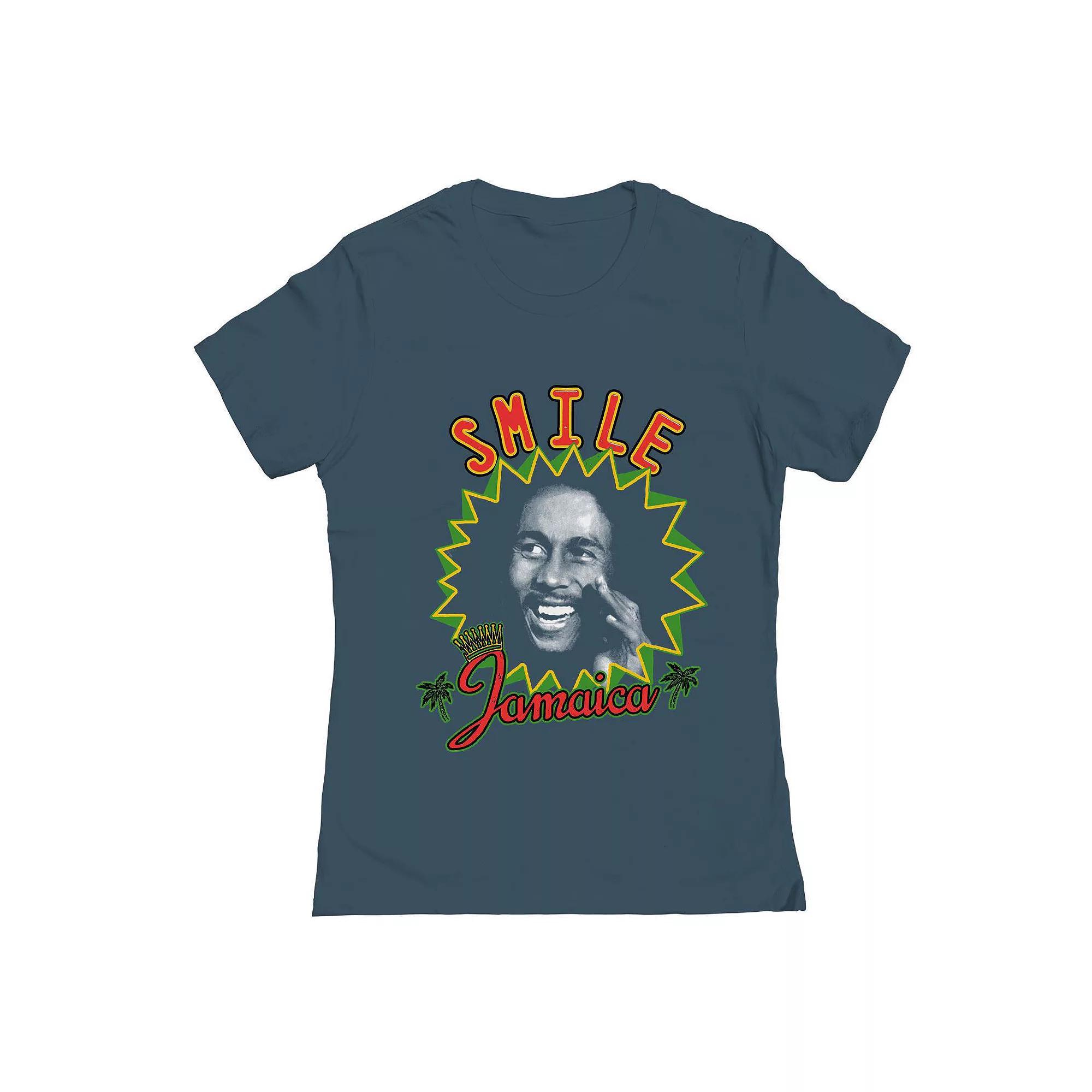Junior's Bob Marley Smile Jamaica Graphic Tee, Women's,  Product Image