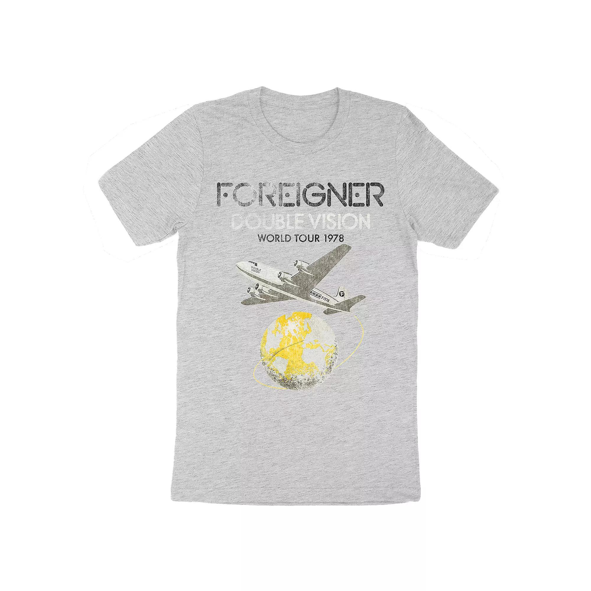 Men's Foreigner Double Vision World Tour 1978 Tee, Size: XXL, Gray Product Image