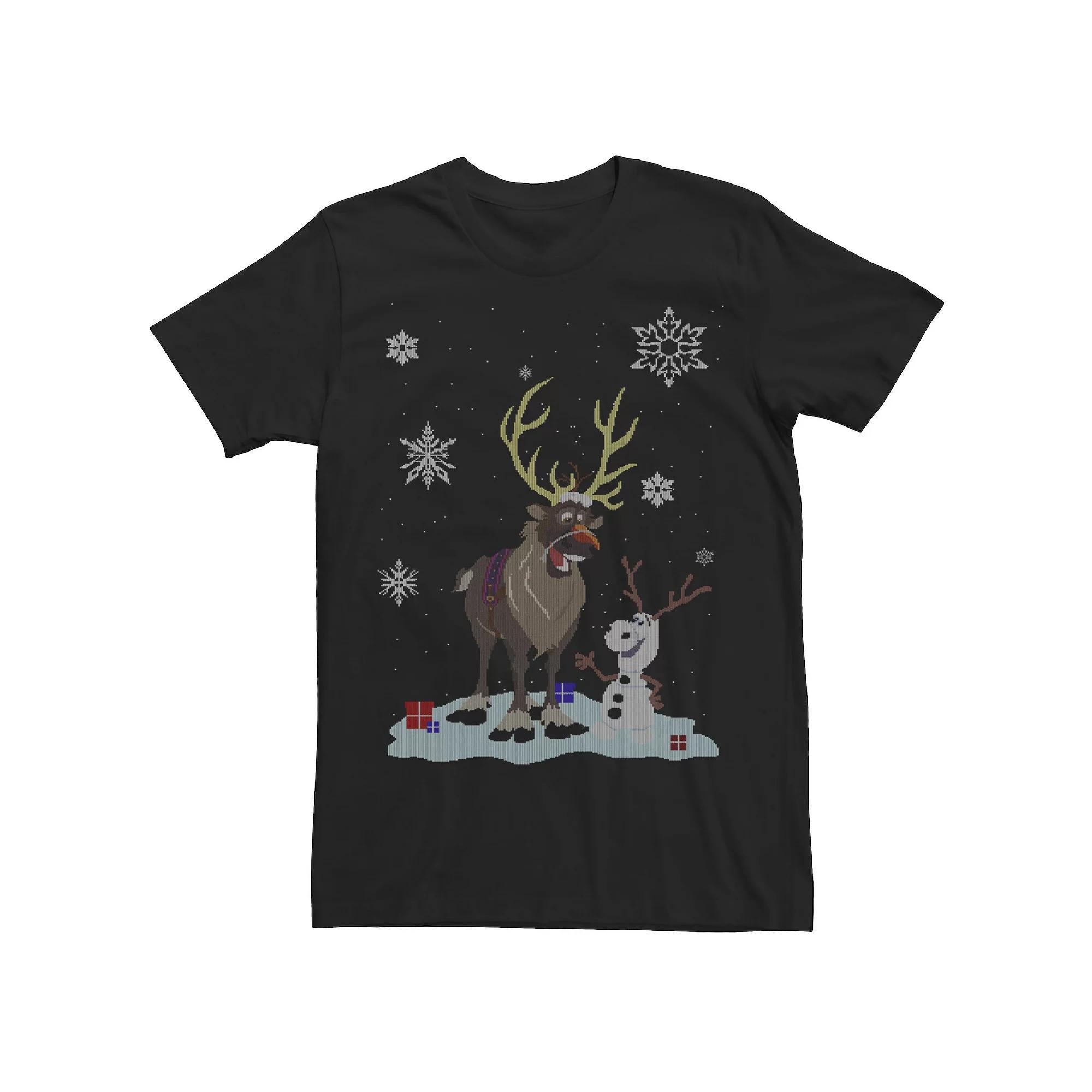 Disney's Frozen Sven Olaf Men's Snowman Ugly Sweater Tee, Size: 3XL, Black Product Image