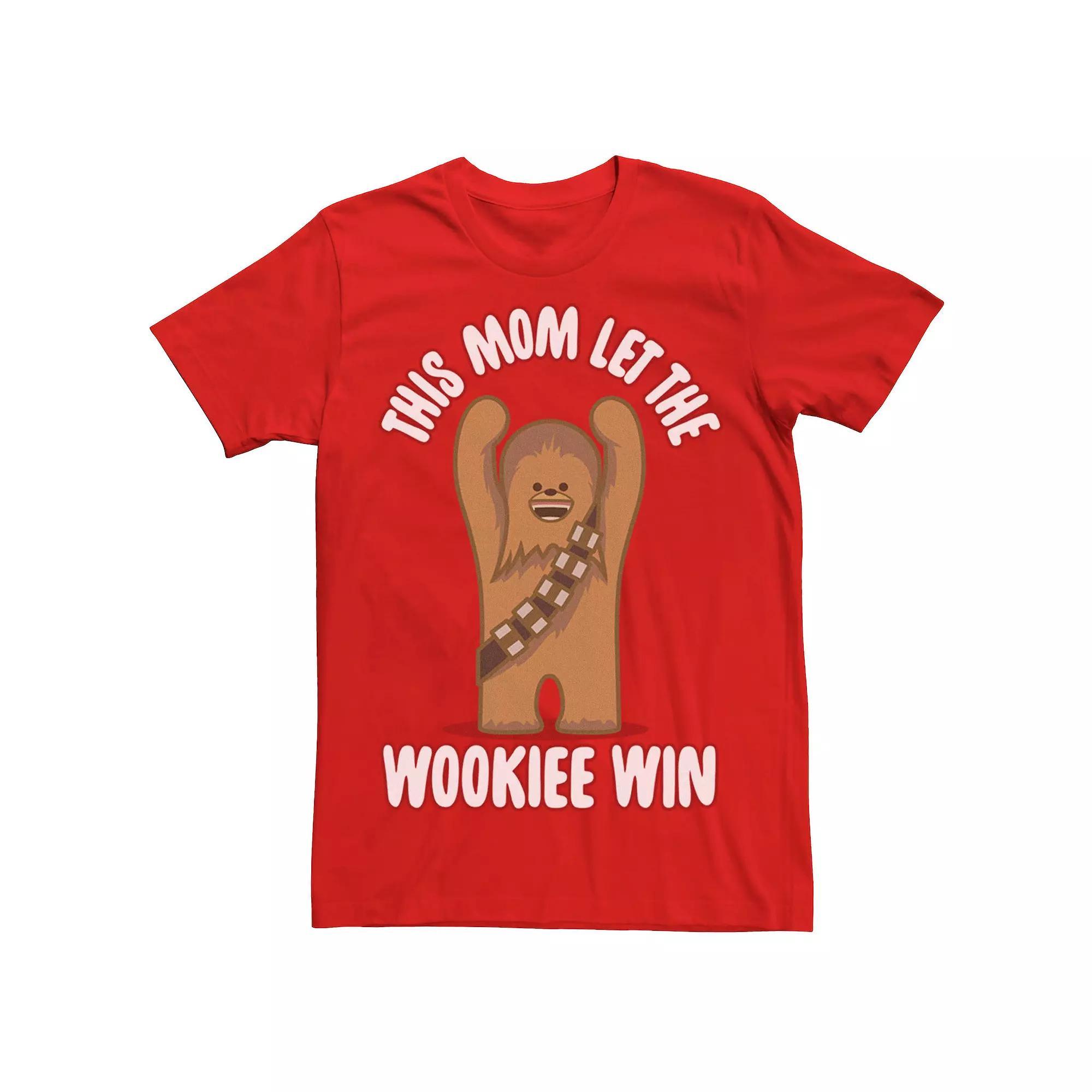 Men's Star Wars This Mom Let The Wookie Win Kawaii Tee, Size: Medium, Red Product Image