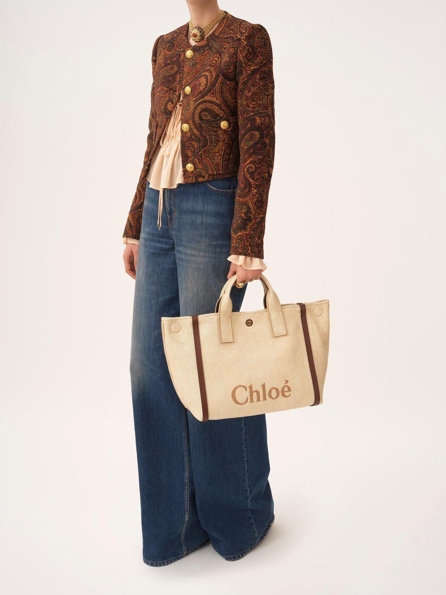 Chloé Carry tote bag in raffia-effect fibers Product Image