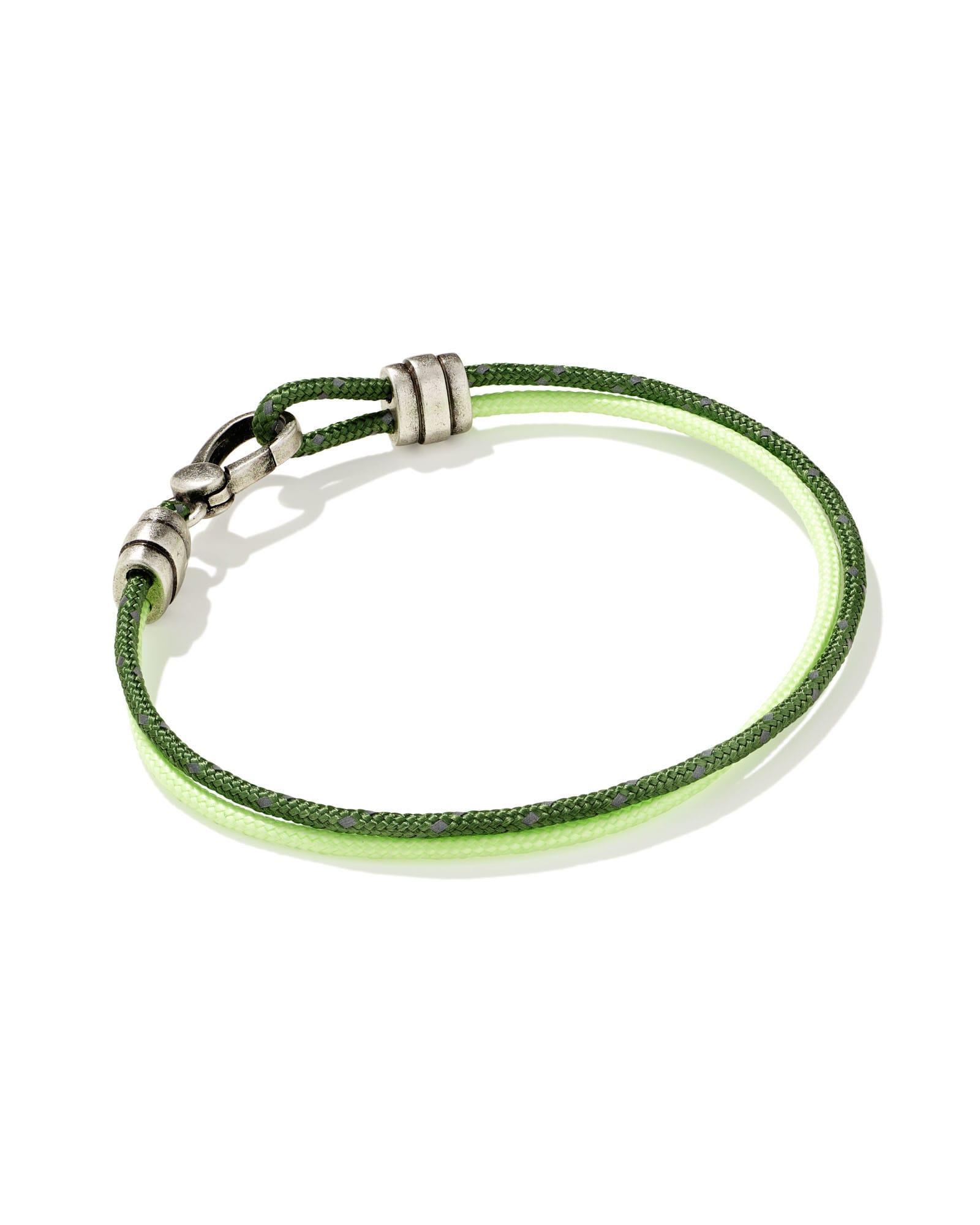 Kenneth Oxidized Sterling Silver Corded Bracelet in Glow in the Dark Mix Product Image