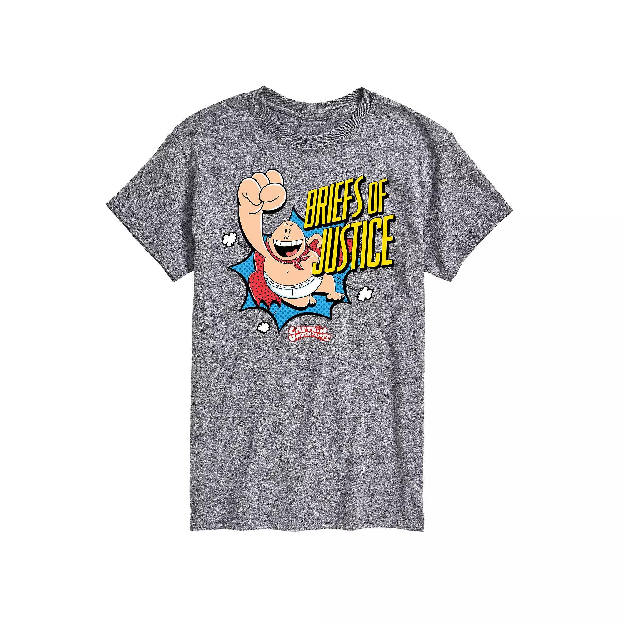 Men's Captain Underpants Briefs Of Justice Graphic Tee,  Product Image