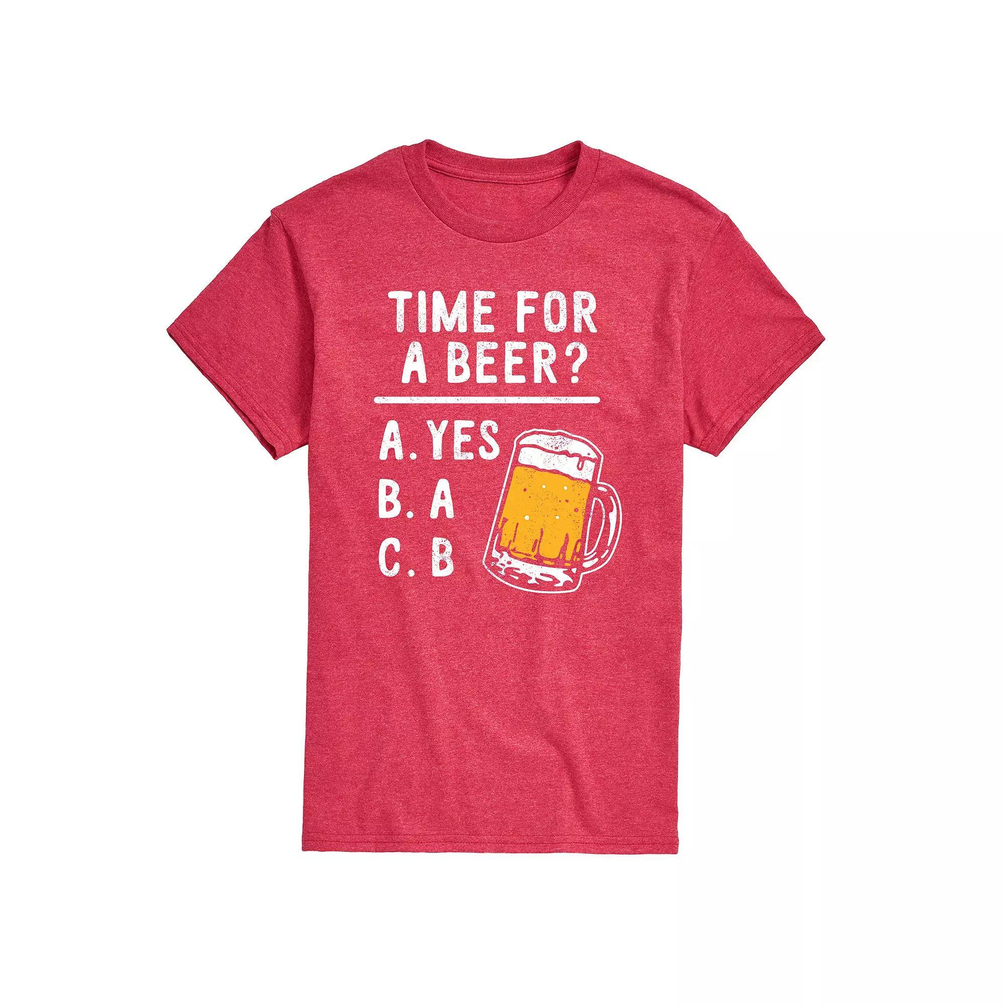 Men's Time for a Beer Tee, Size: XL, Red Product Image