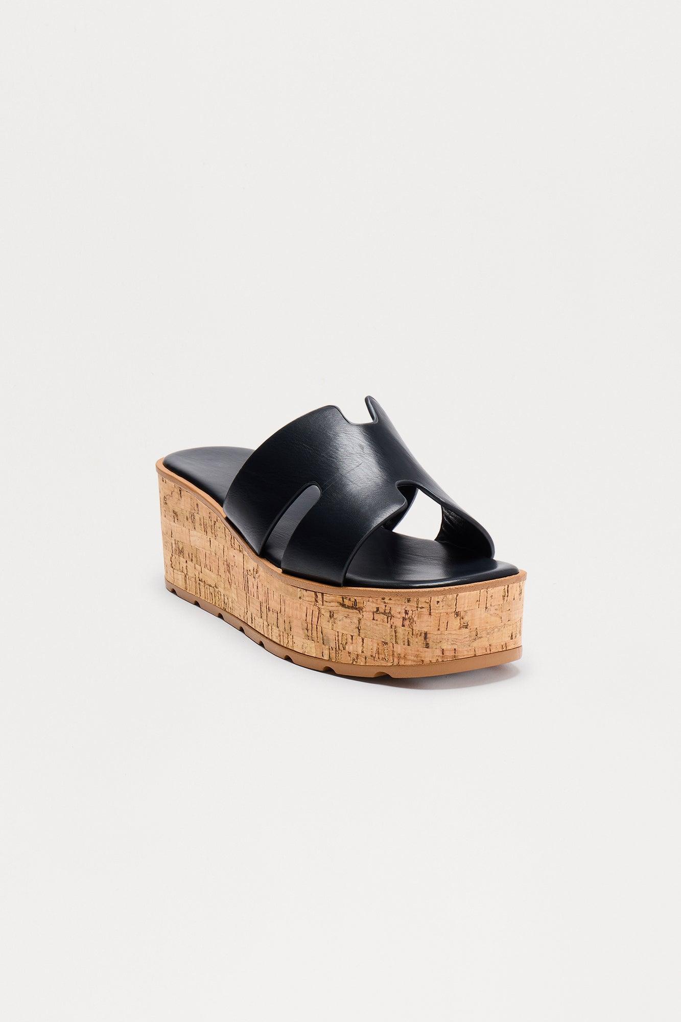 Aylin Cork Platform Wedges - Black Female Product Image