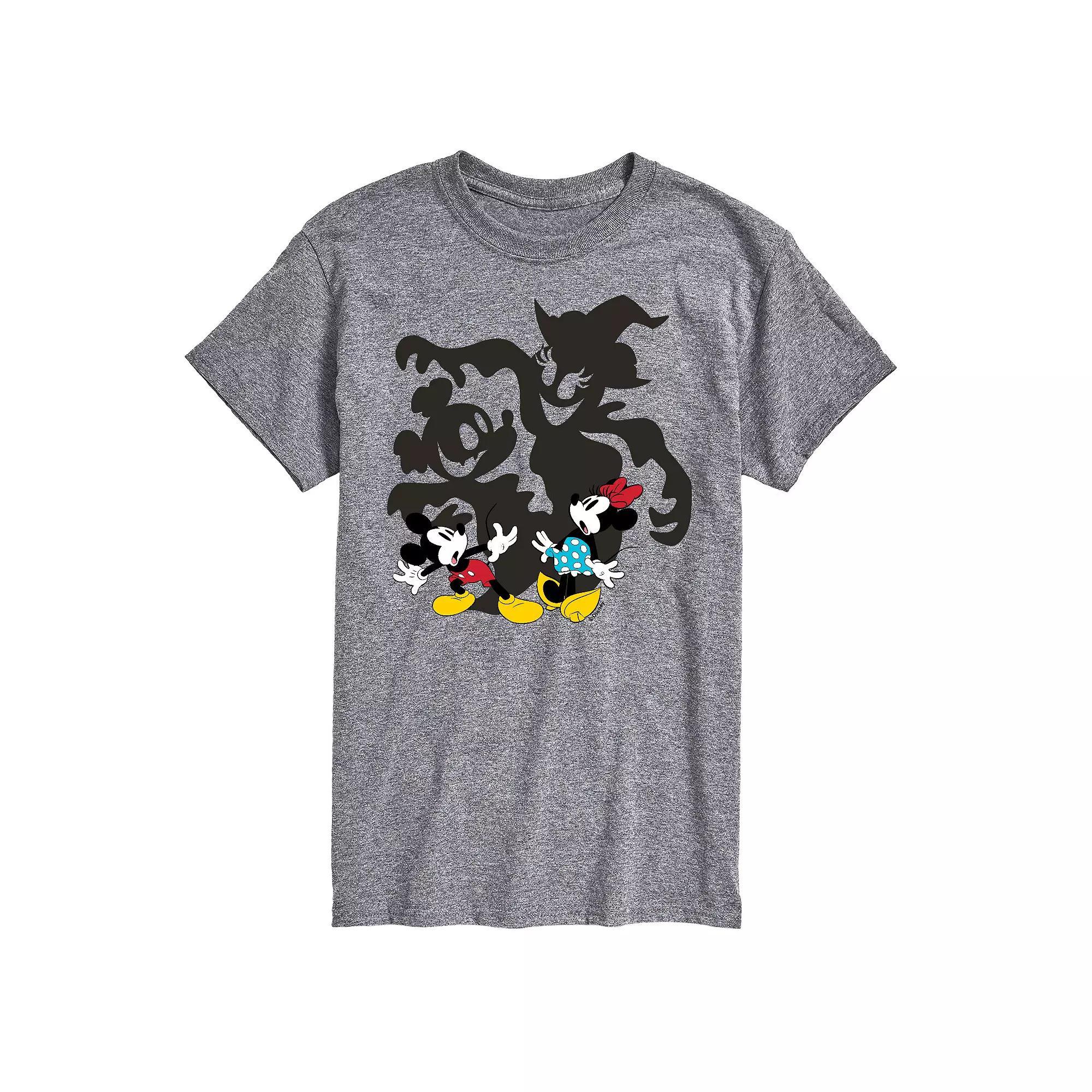 Disney's Mickey Mouse & Friends Big & Tall Mickey Minnie Scared Shadows Graphic Tee, Men's,  Product Image