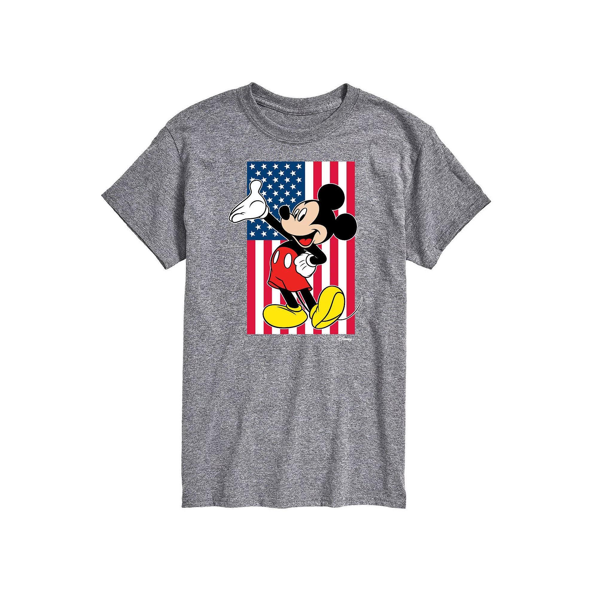 Disney's Mickey Mouse Men's Flag Graphic Tee, Size: XXL, Gray Product Image