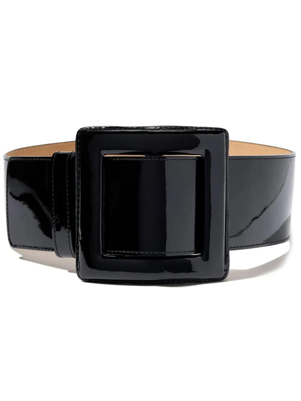 CAROLINA HERRERA Buckle Closure Patent-leather Belt In Black Product Image