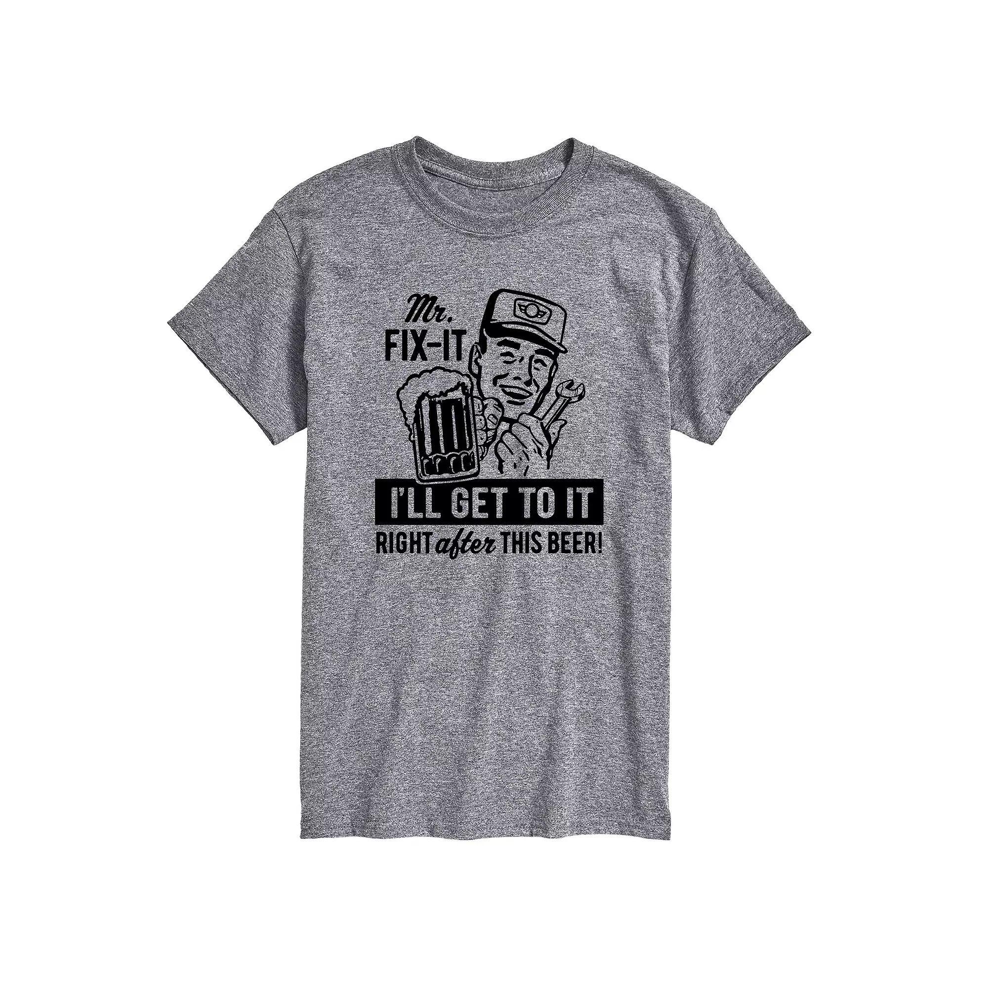 Big & Tall Mr Fix It Right After Beer Tee, Men's,  Product Image