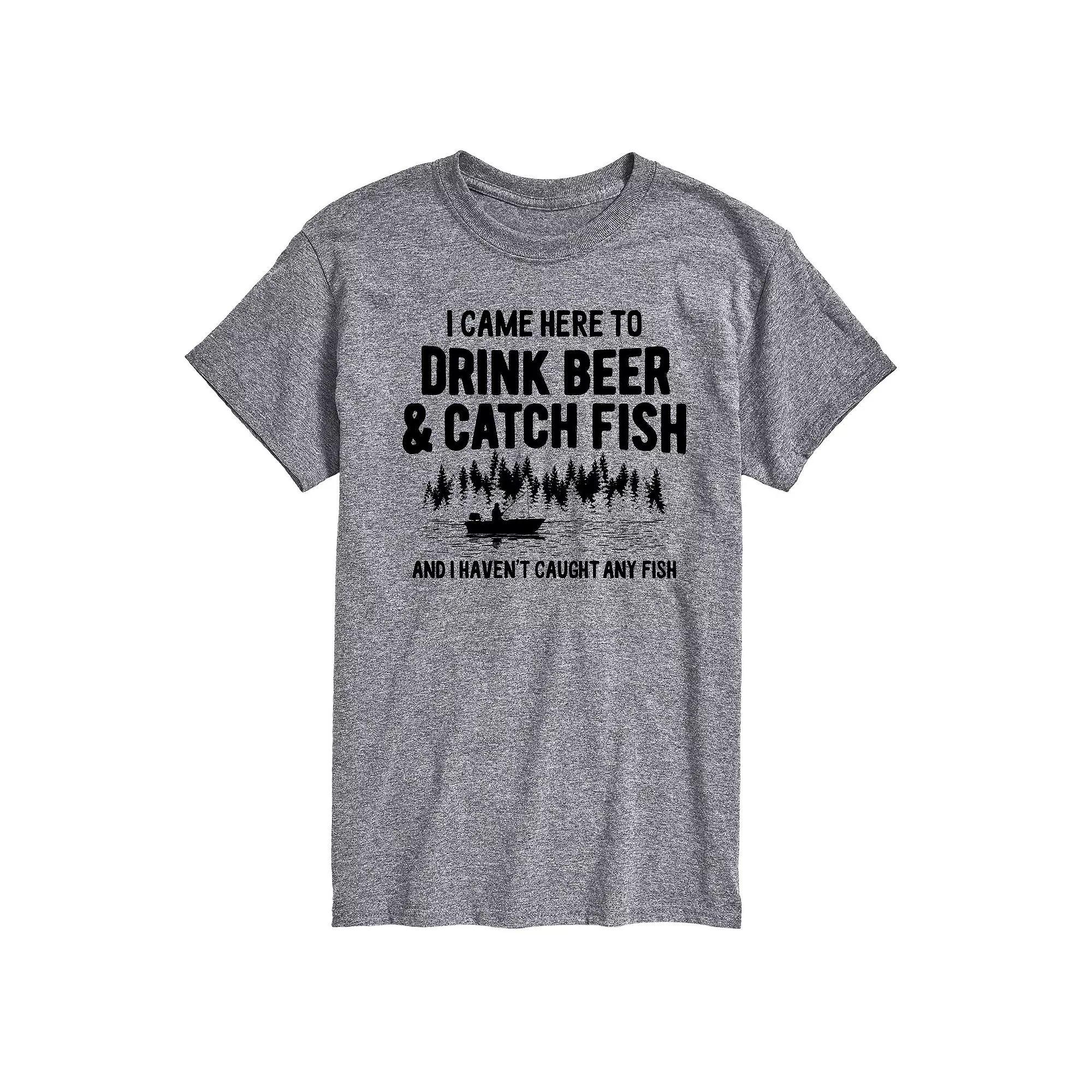 Men's Drink Beer And Catch Fish Graphic Tee,  Product Image