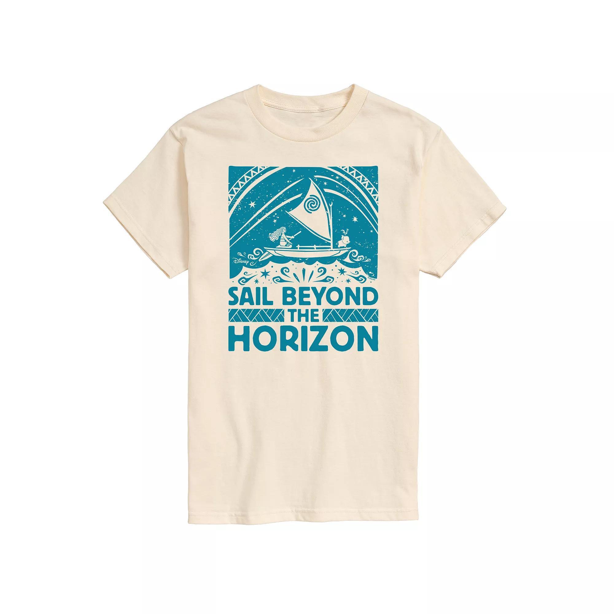 Disney's Moana Men's Sail Beyond Horizon Graphic Tee, Size: Medium, Beige Product Image