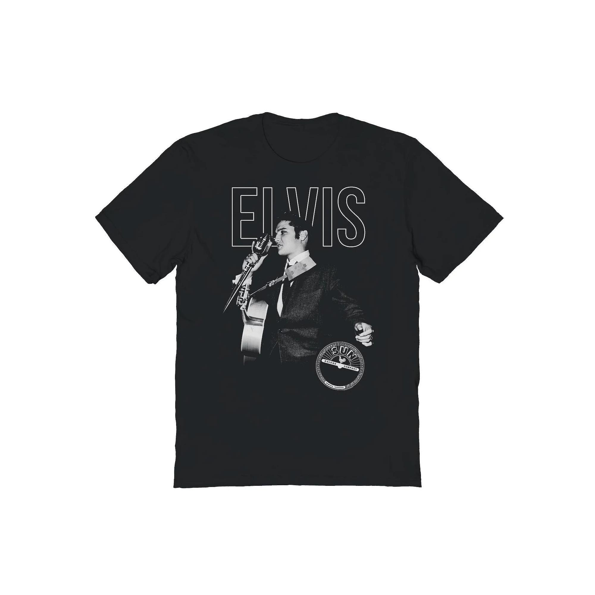Men's Sun Records X Elvis Solo Live Graphic Tee, Size: Small, Black Product Image