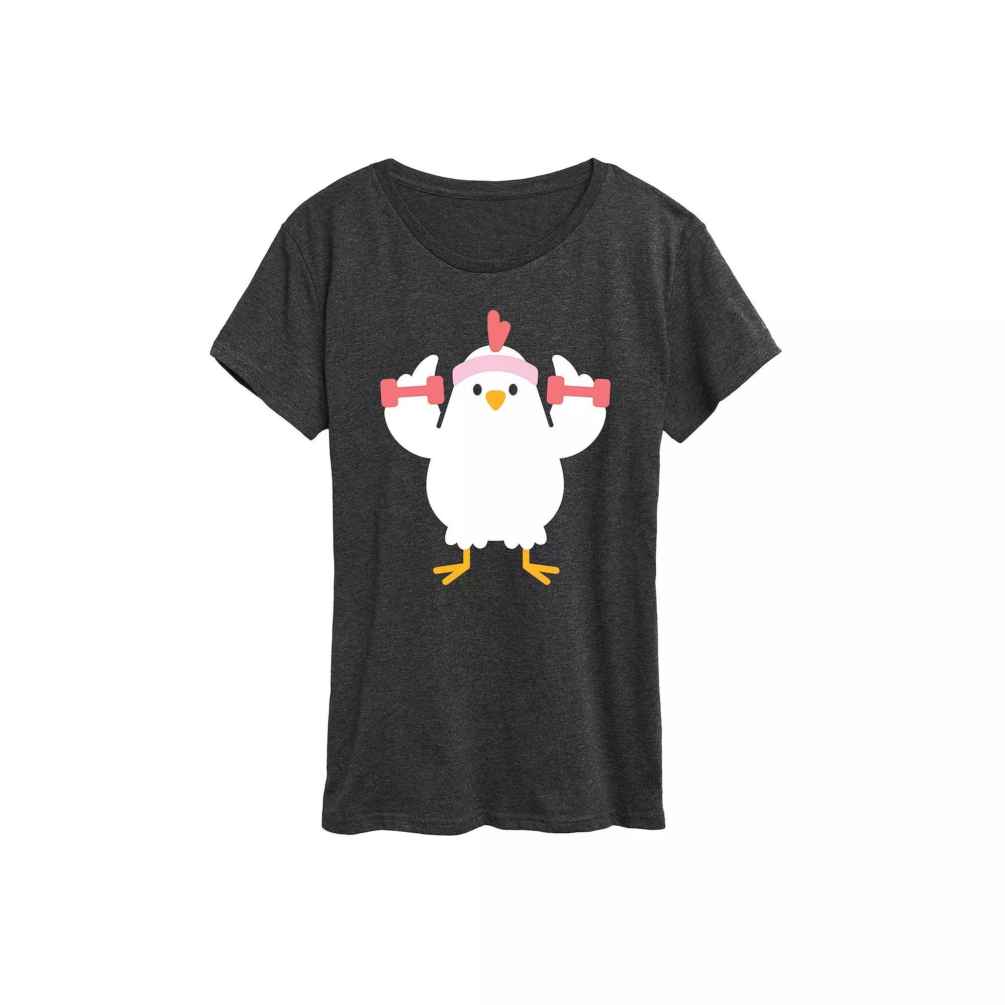 Women's Workout Chicken Graphic Tee,  Product Image
