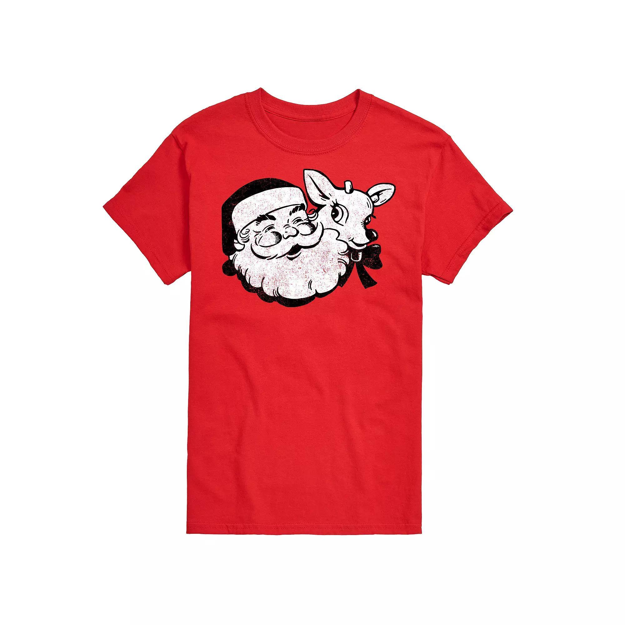 Men's Santa & Reindeer Graphic Tee,  Product Image
