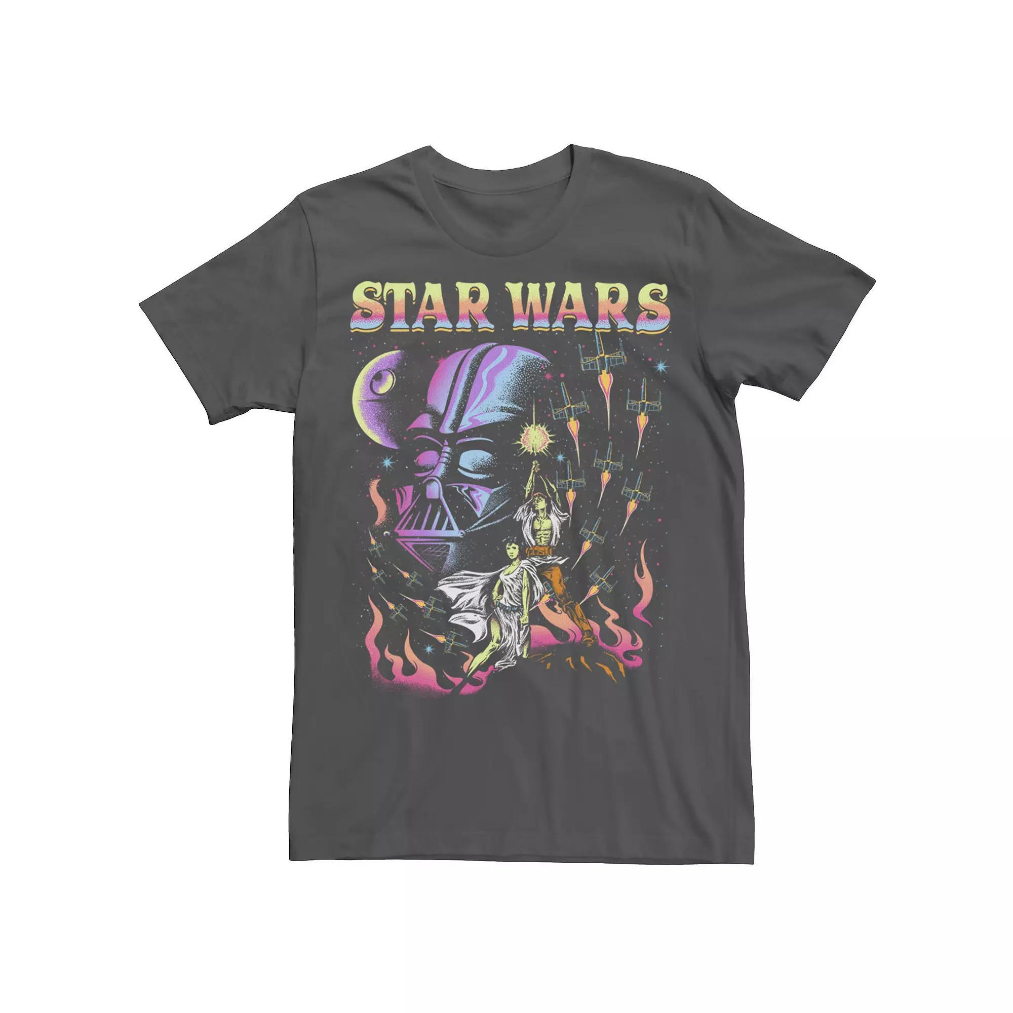 Men's Star Wars Vintage Darth Vader Poster Fill Tee, Size: XL, Black Product Image