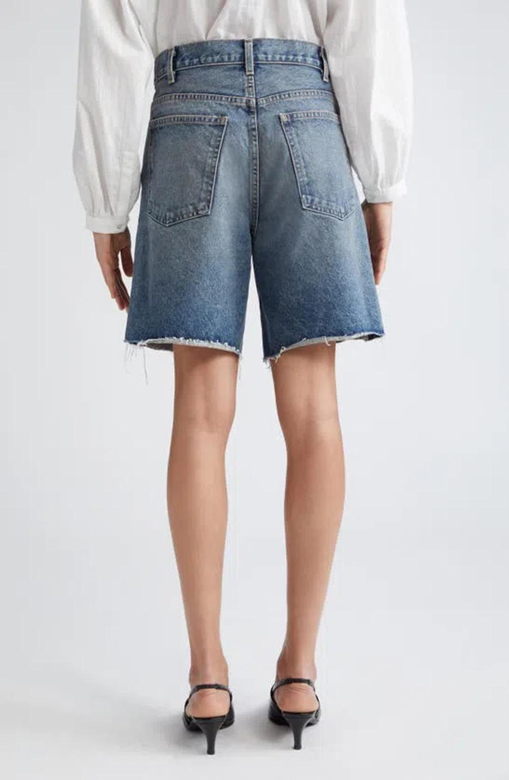 NILI LOTAN Russel Denim Cutoff Shorts In Summer Wash Product Image