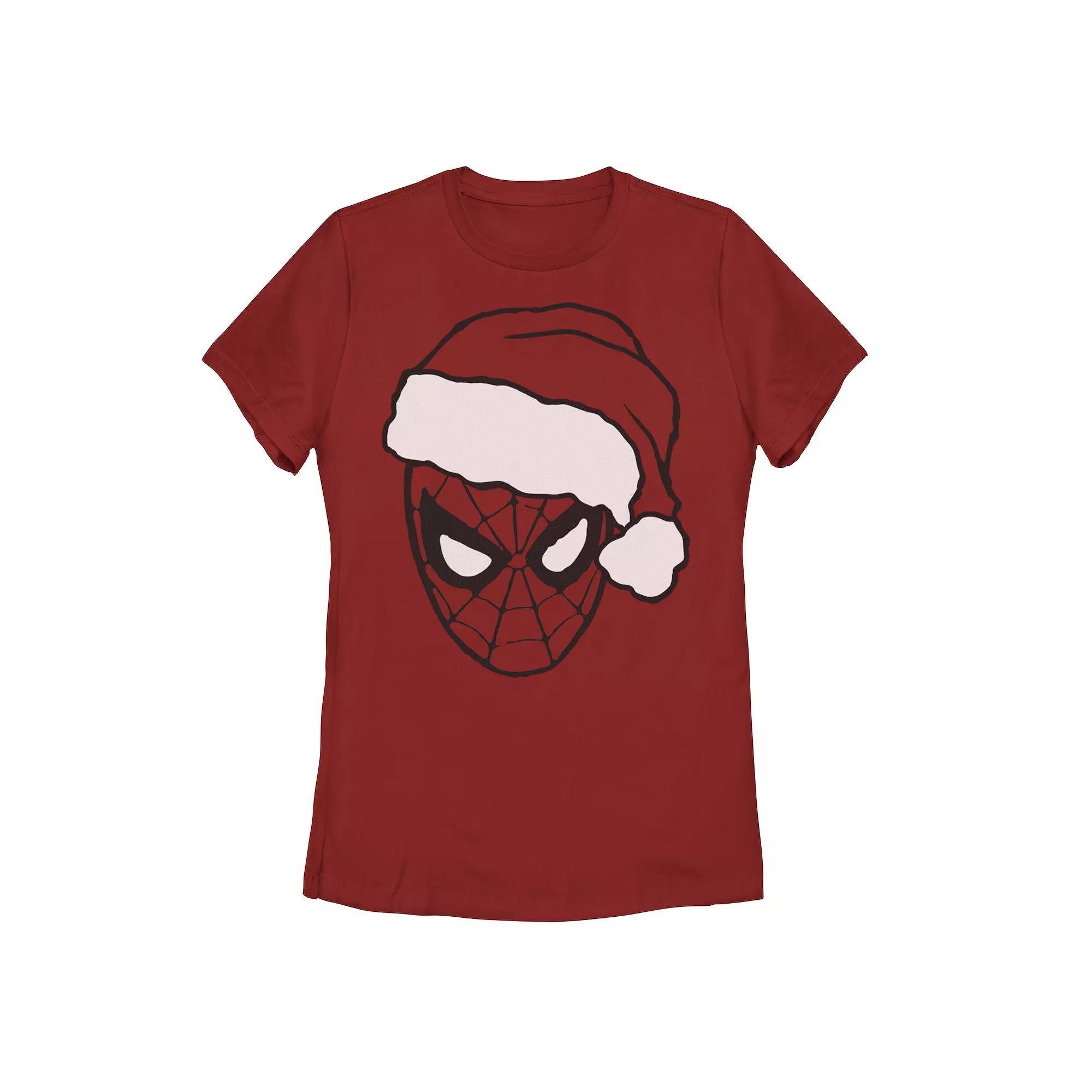 Juniors' Marvel Christmas Spider-Man Santa Big Face Tee, Girl's, Size: XXL, Red Product Image