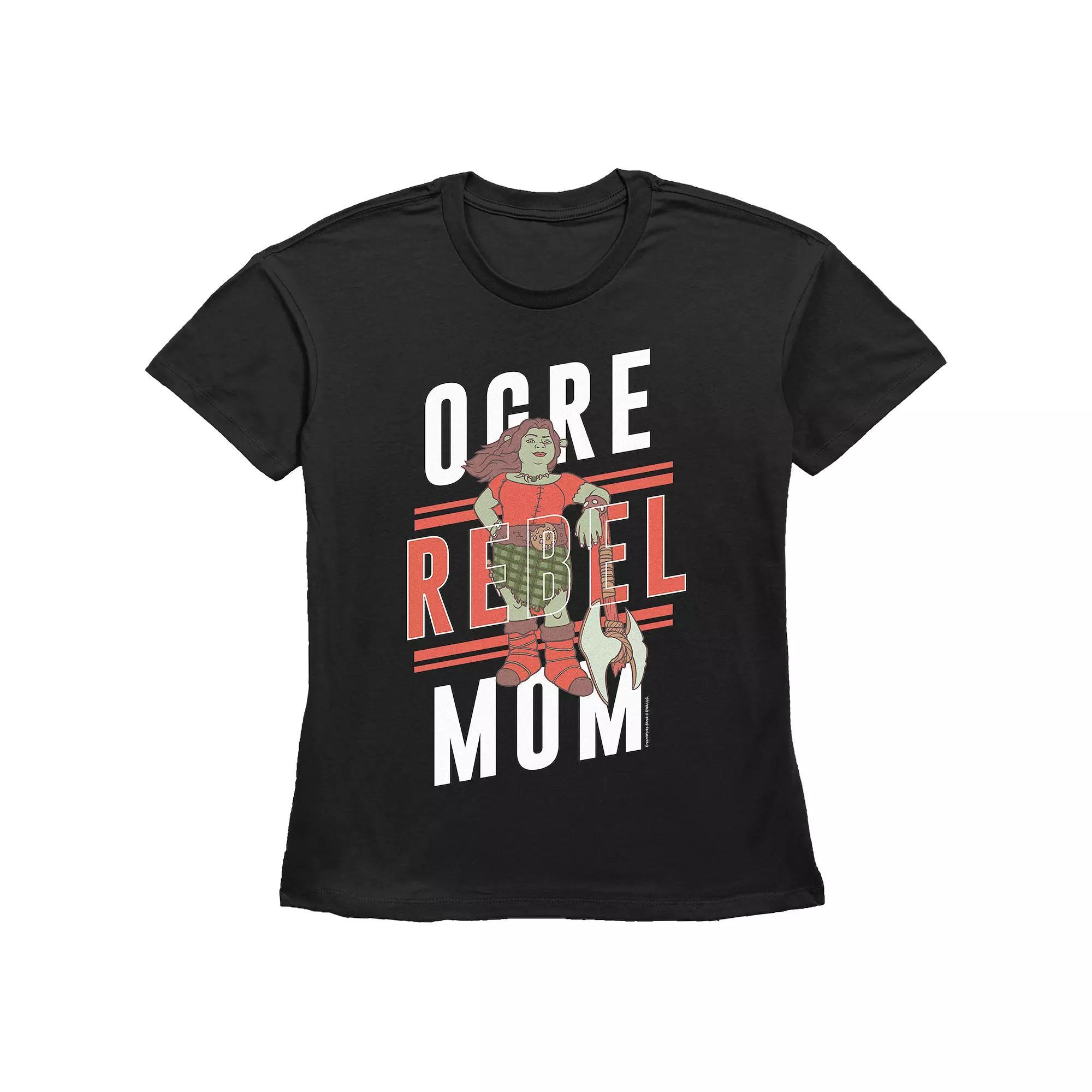 Women's Shrek Ogre Rebel Mom Basic Fit Graphic Tee,  Product Image