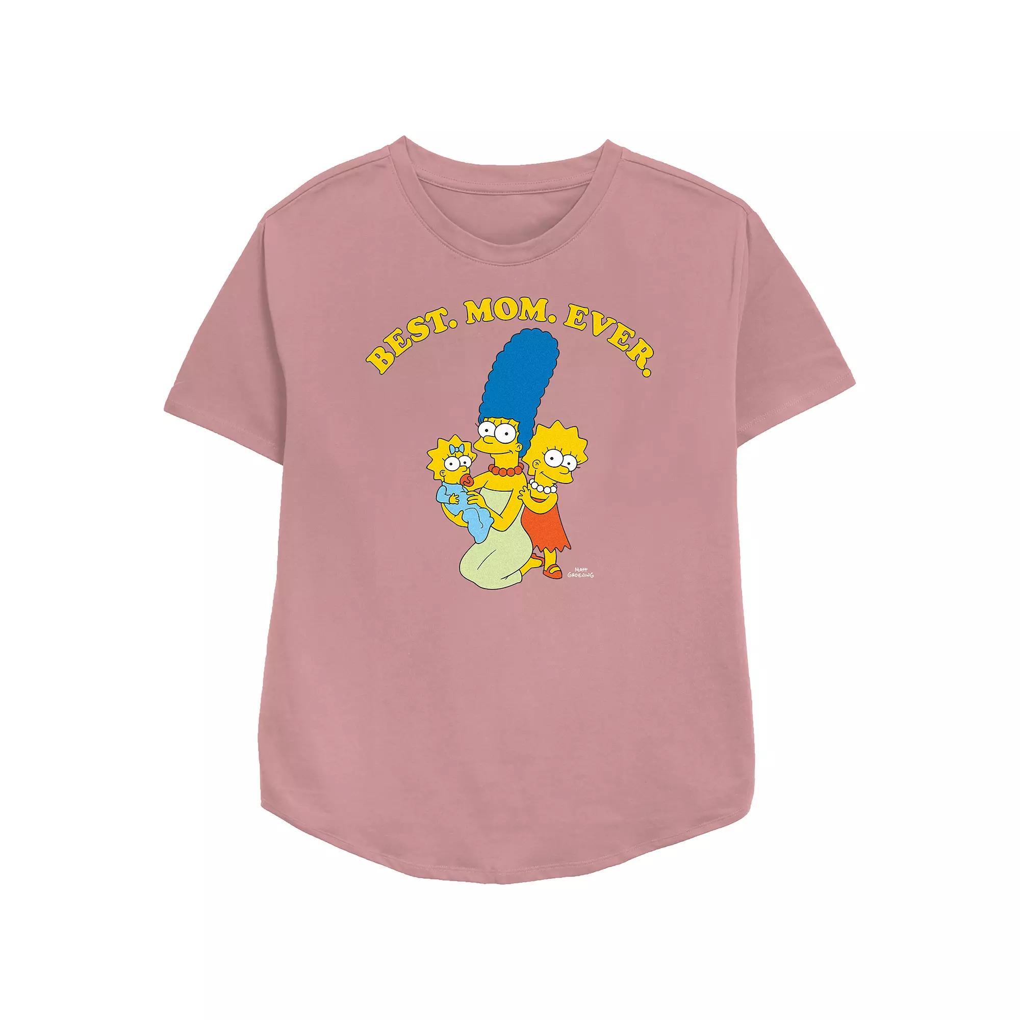 Women's The Simpsons Marge Best Mom Ever Relaxed Fit Graphic Tee, Size: Medium, Pink Product Image