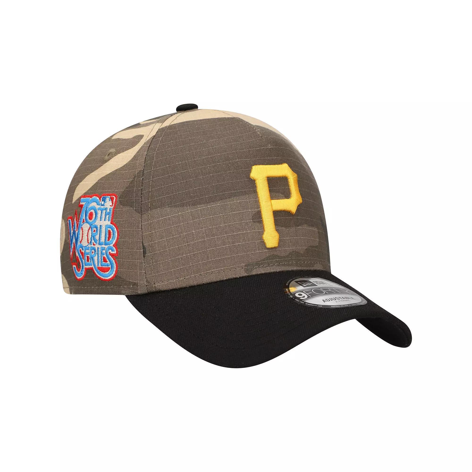 Men's New Era Pittsburgh Pirates Camo Crown A-Frame 9FORTY Adjustable Hat, Green Product Image