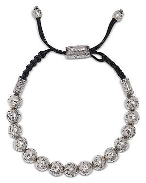 John Varvatos Collection Mens Sterling Silver Artisan Beaded Cord Bolo Bracelet Product Image