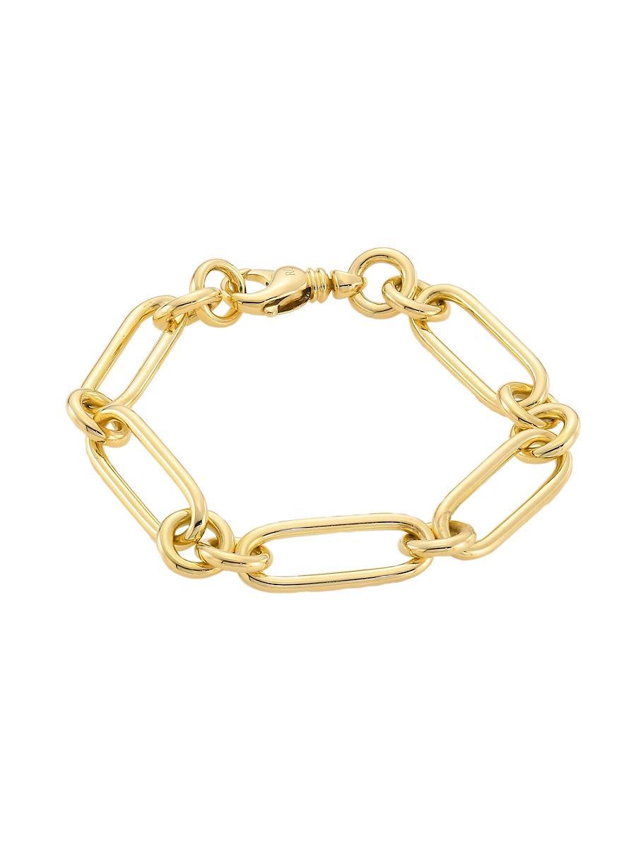 Womens 18K Yellow Gold Paper Clip Chain Bracelet Product Image