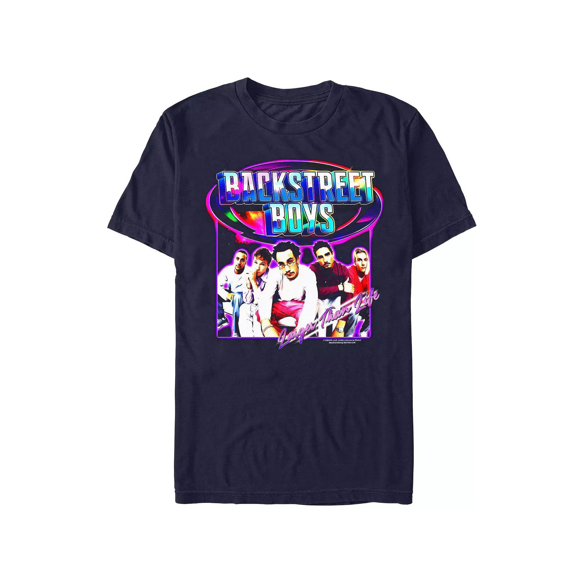 Men's Backstreet Boys Larger Than Life Cover Graphic Tee, Blue Product Image