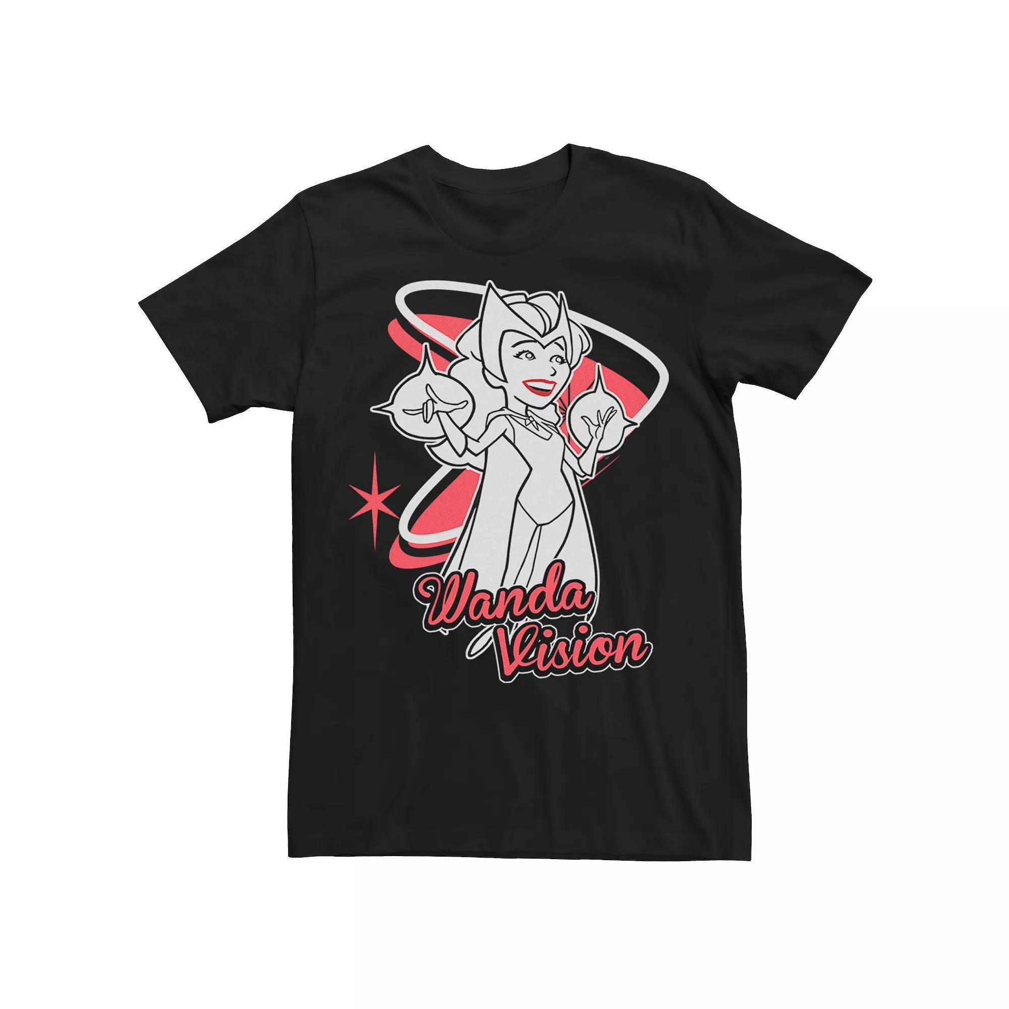 Men's Marvel WandaVision Scarlet Witch Retro Cartoon Tee, Size: Medium, Black Product Image