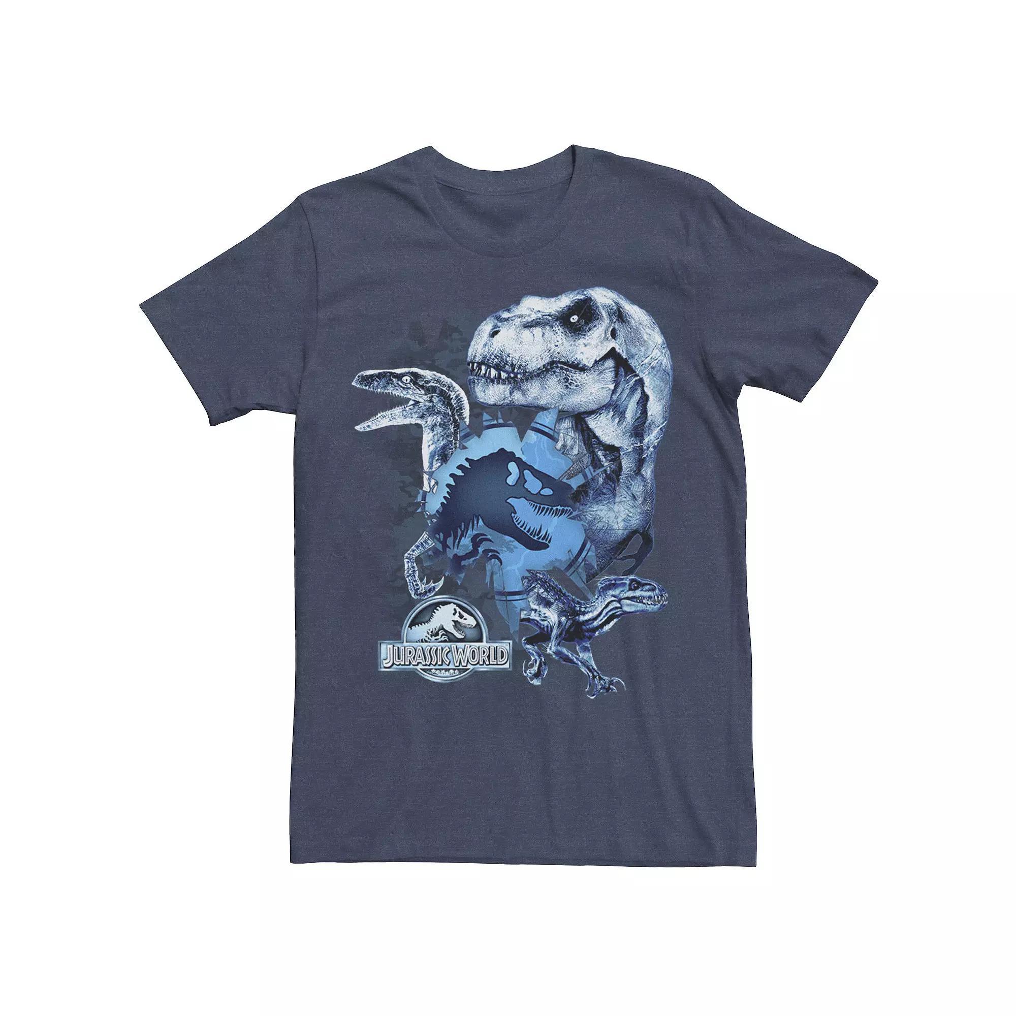 Men's Jurassic World Two T-Rex Squad Camo Shatter Tee, Size: Small, Grey Heather Product Image