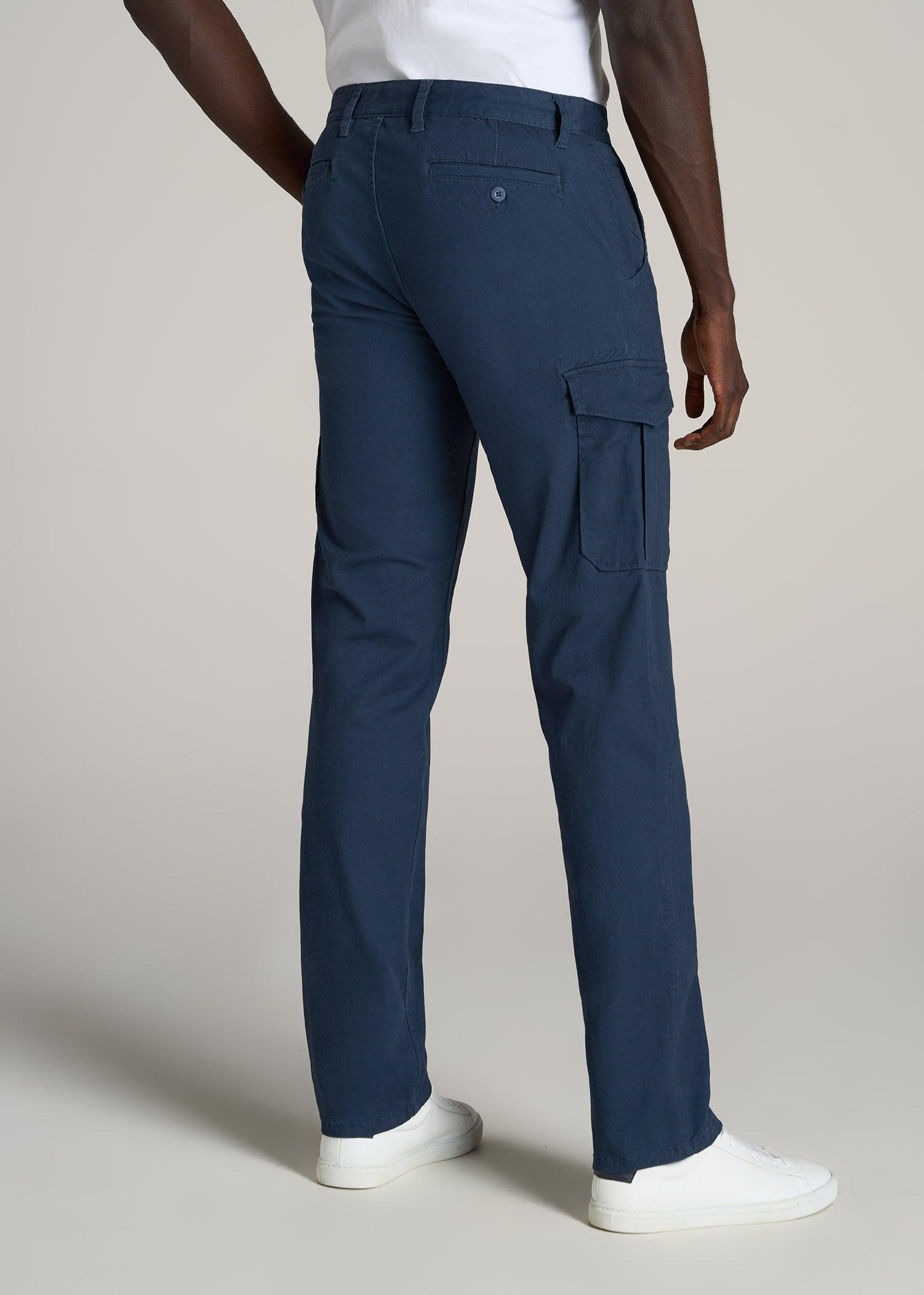 Stretch Twill SLIM-FIT Cargo Pants for Tall Men in Marine Navy Product Image