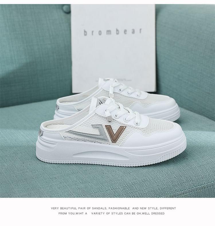 Platform Panel Mesh Sneaker Mules Product Image